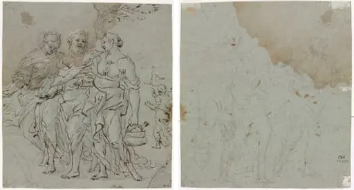 Lot and His Daughters (recto); Sketch for Lot and His Daughters (verso)