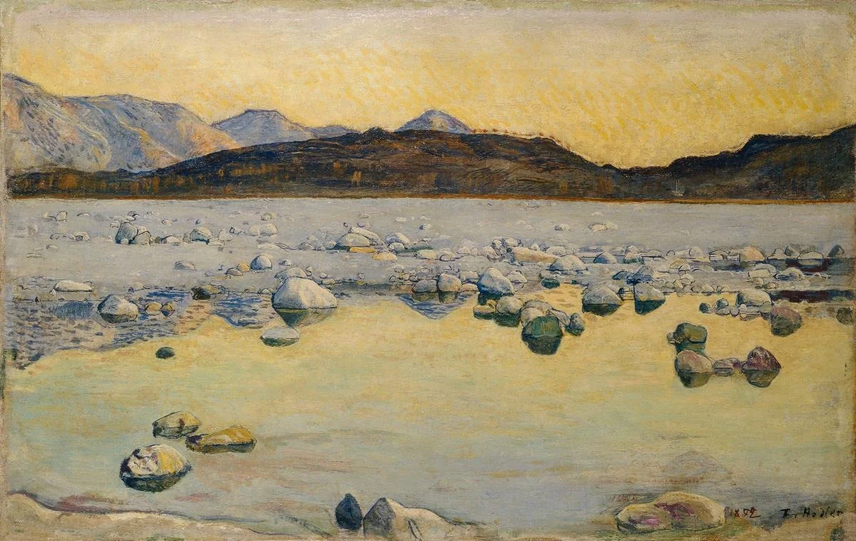 Am Ufer der Maggia am Abend, by Ferdinand Hodler, oil, 1897