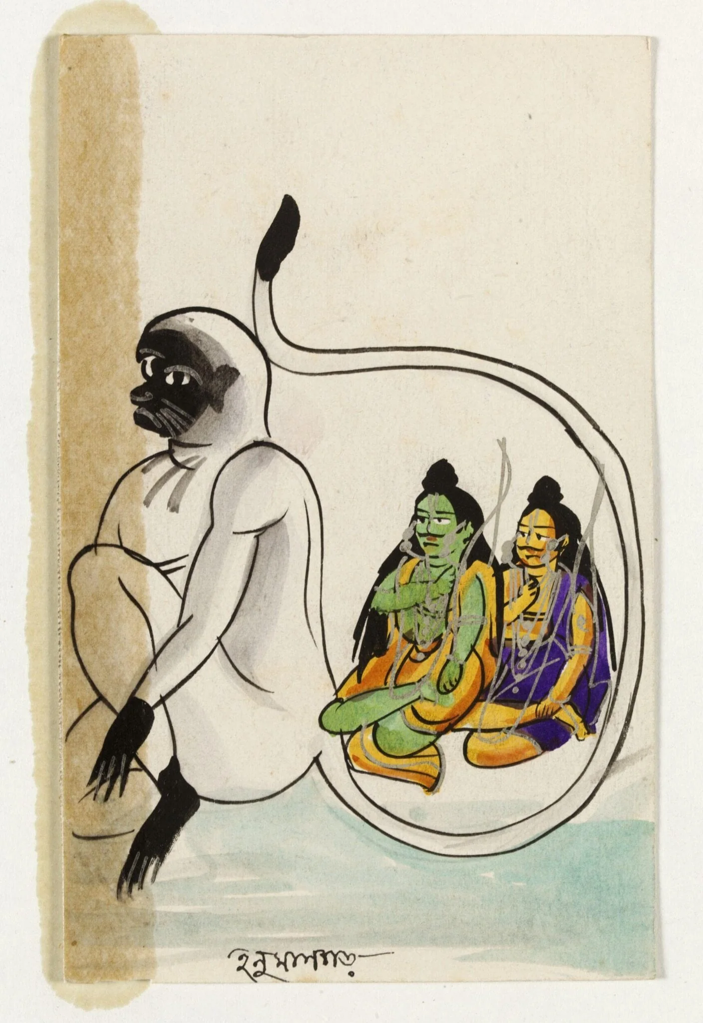 Hanuman, Rama and Lakshmana, by Unknown, paint, 1890