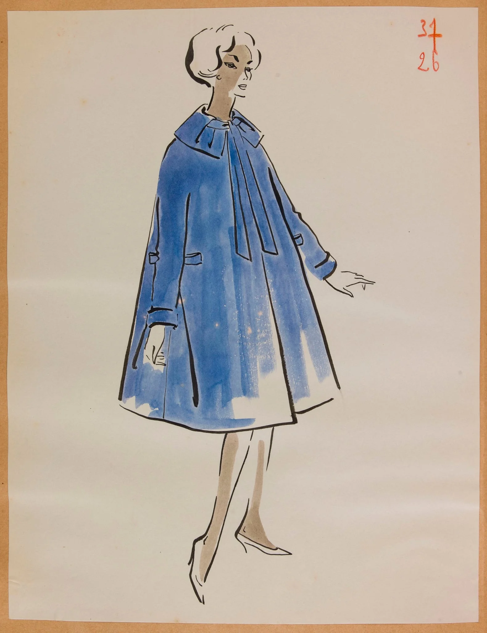 Manteau ample bleu, by Marie-Louise Carven, 1957