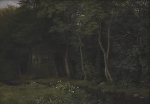 Twilight Setting in a Wood near Iselingen Manor, Zealand