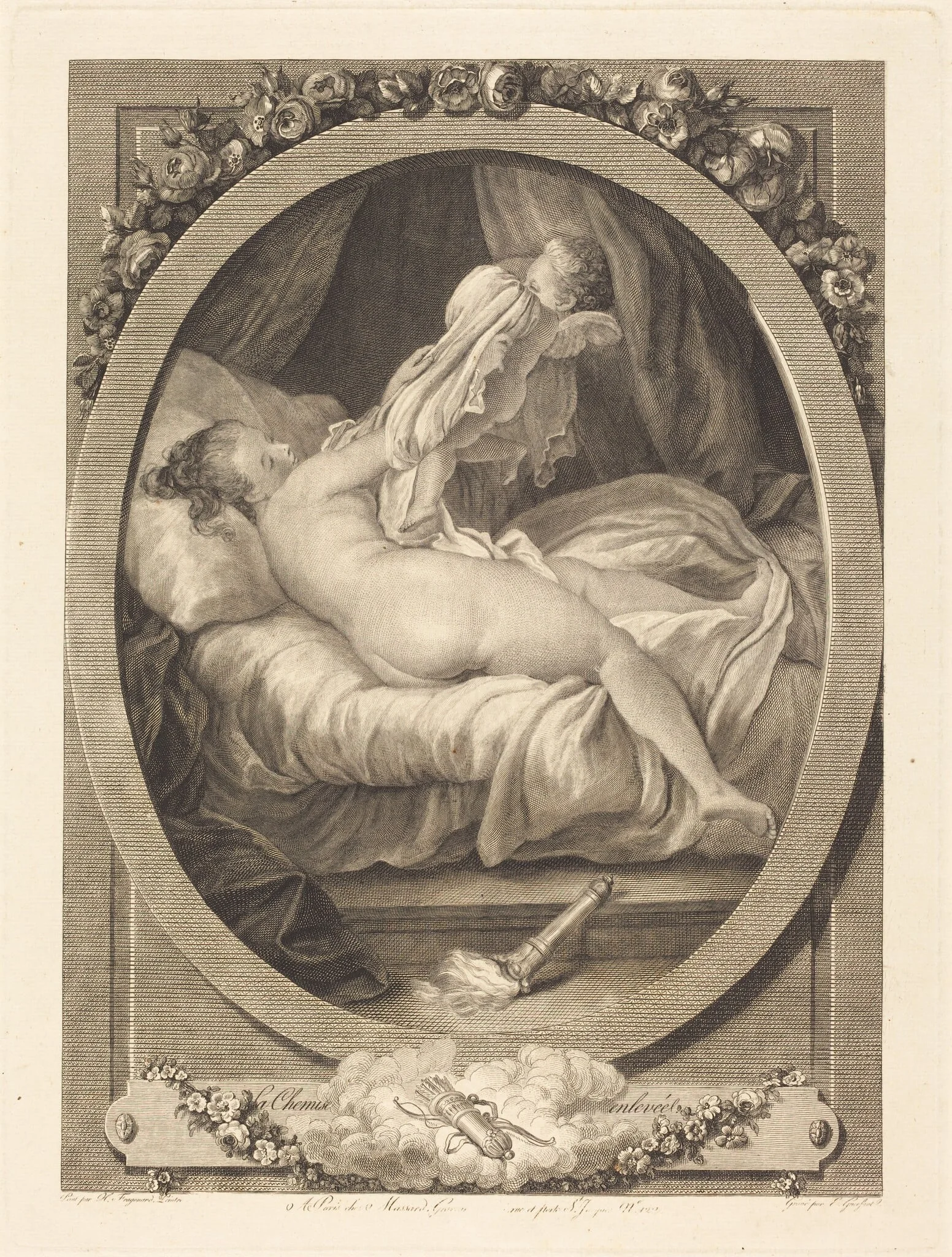 La Chemise enlevée, by E. Guersant, ink, 1782