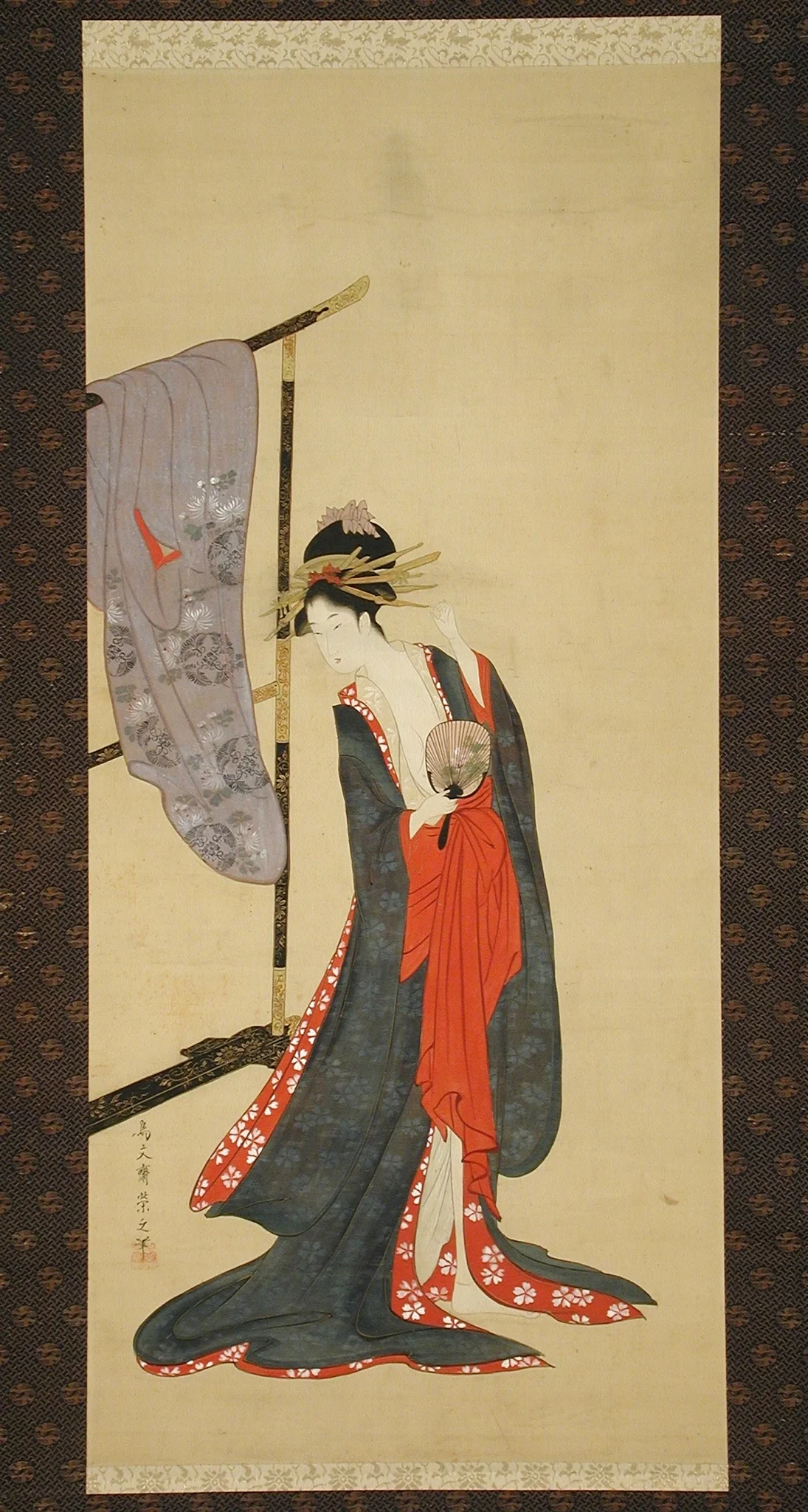 Oiran in Summer Kimono, by Unknown, unspecified