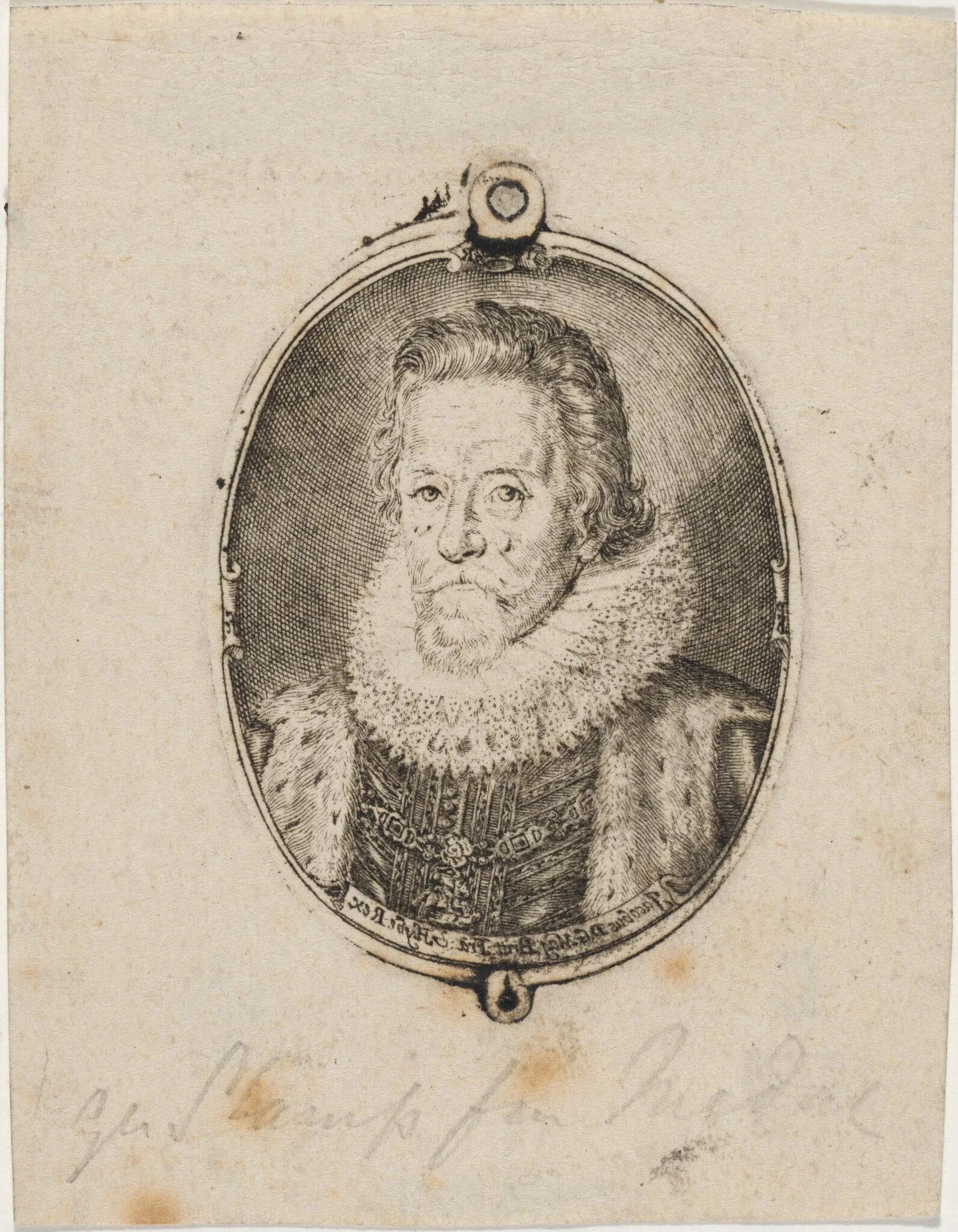 James I, King of England, by Simon van de Passe, ink, 1621