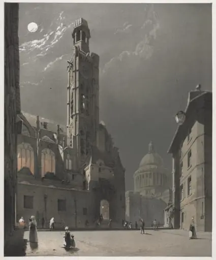 Picturesque Architecture in Paris, Ghent, Antwerp, Rouen:  St. Etienne du Mont and the Pantheon, Paris