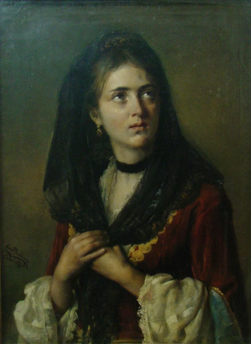 Portret de femeie, by Gheorghe Panaiteanu-Bardasare, 1877