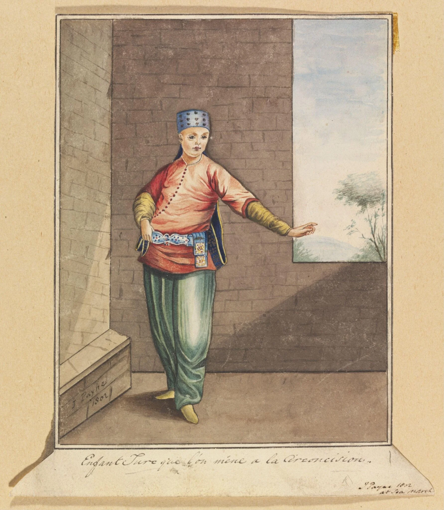 Enfant Turc que lon méne à la Circoncision, by J. Payne, watercolor, 1802