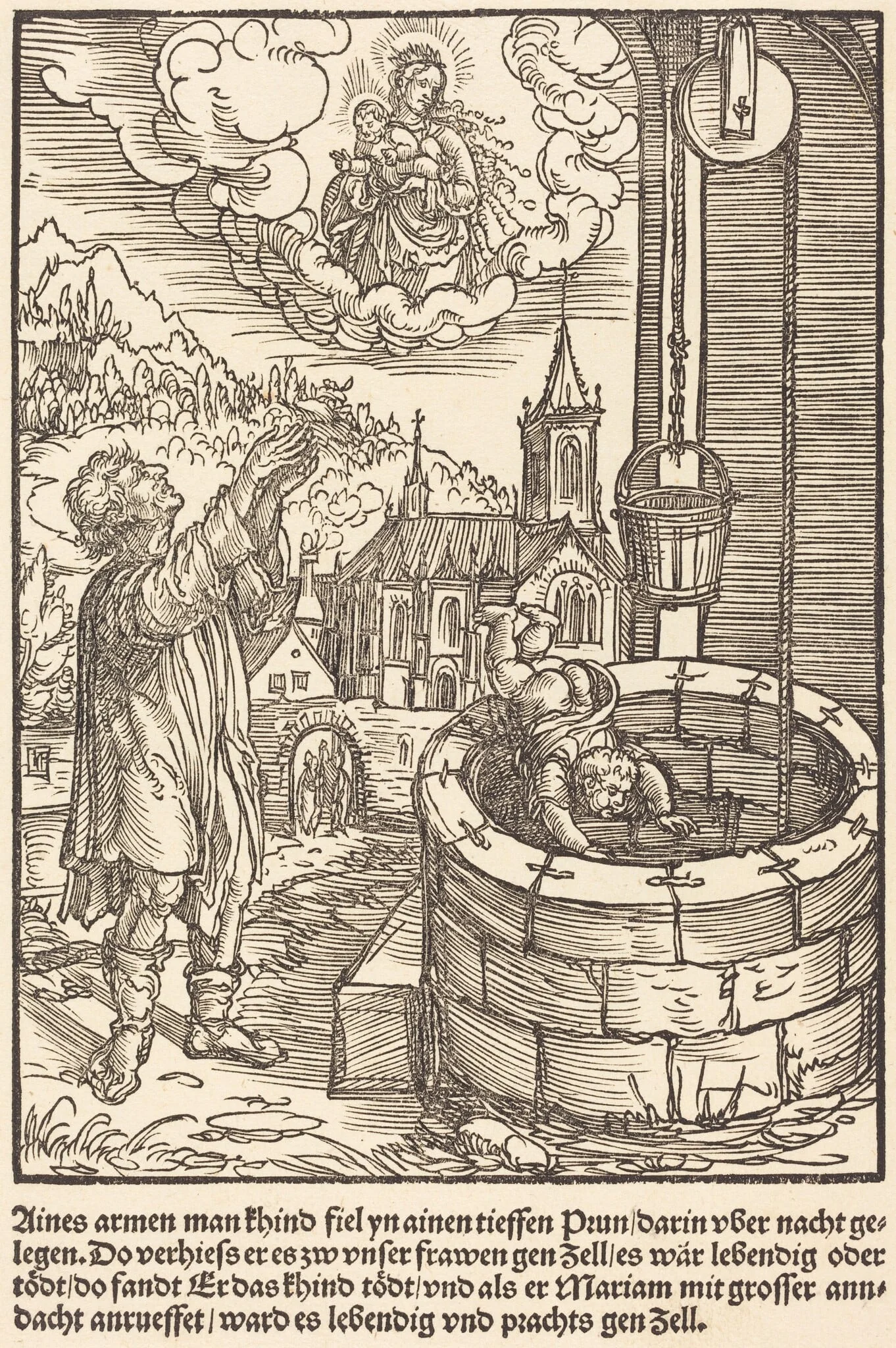 Aines armen man khind fiel ..., by Master of the Miracles of Mariazell, ink, 1503