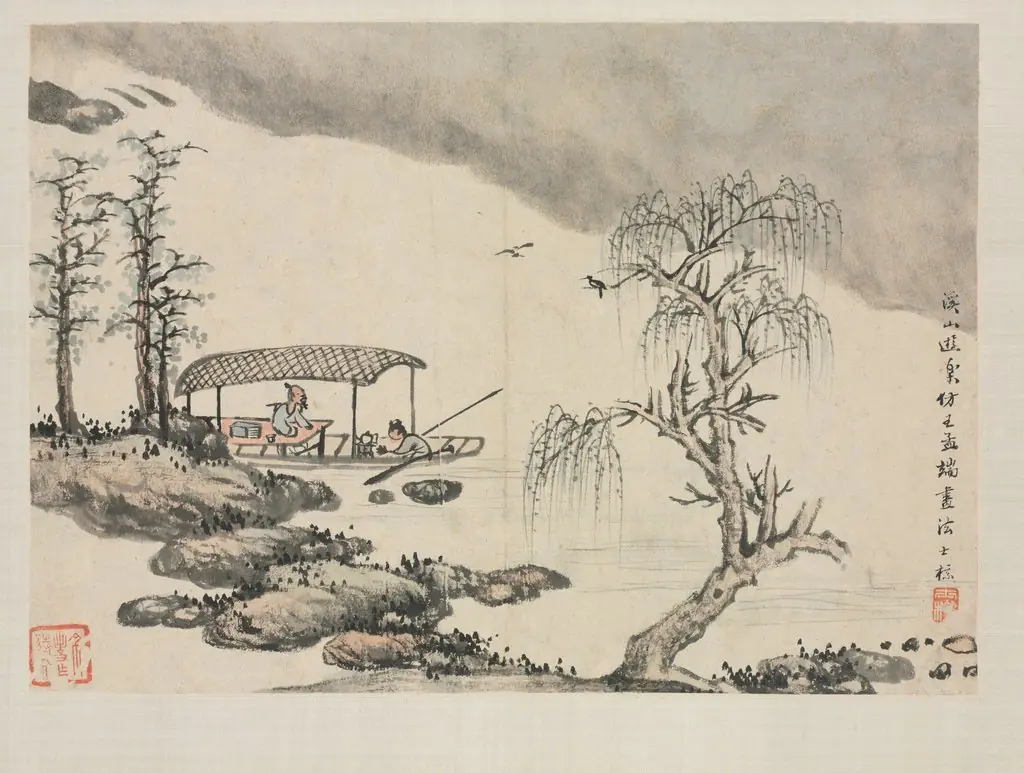 Landscape Album in Various Styles: Pleasure in a Mountain Brook