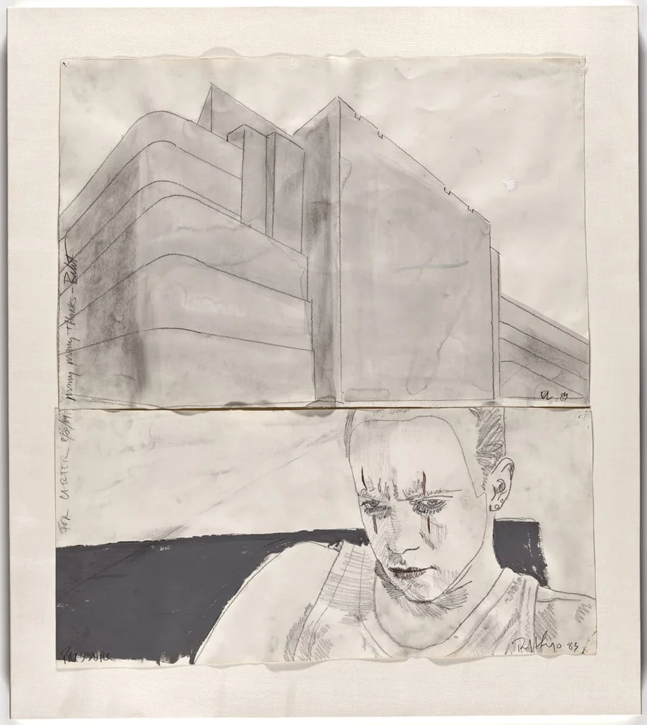 Untitled, by Robert Longo, watercolor, 1983