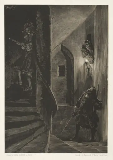 Essay on Stone with Brush and Scraper:  Chase on the Winding Staircase