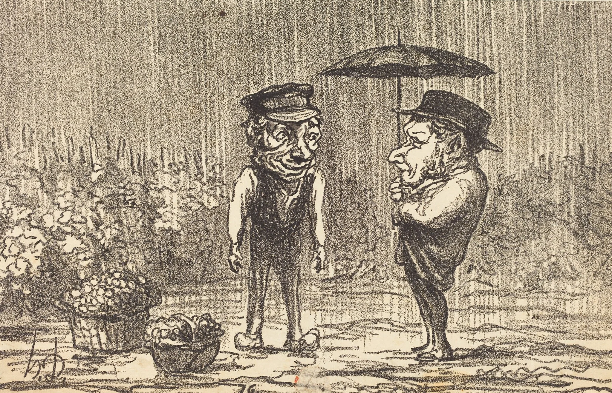 Faut pas s'plaindre de c'temps-la..., by Honoré Daumier, ink, 1864