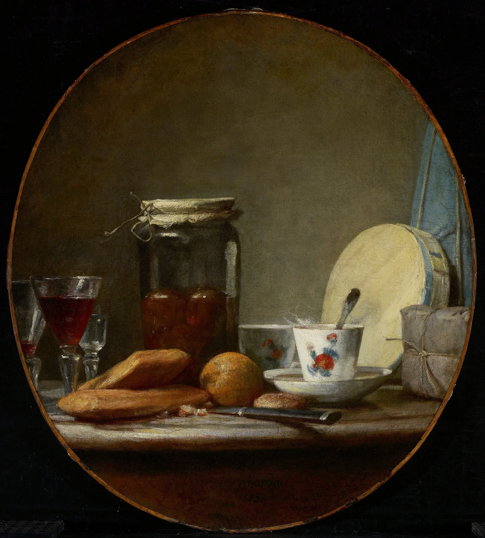 Jar of Apricots, by Jean-Baptiste-Siméon Chardin, oil, 1758