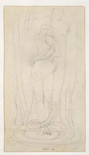 The serpent caressing Eve