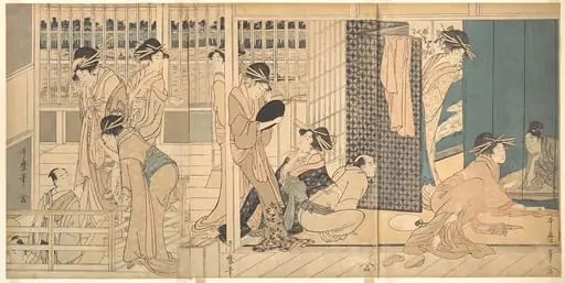 仮宅の後朝|Scene in the Yoshiwara