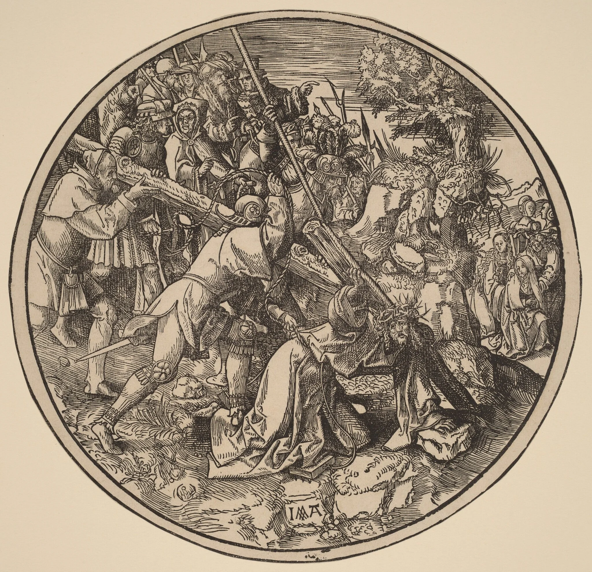 Christ Carrying the Cross, by Jacob Cornelisz van Oostsanen, ink, 1514