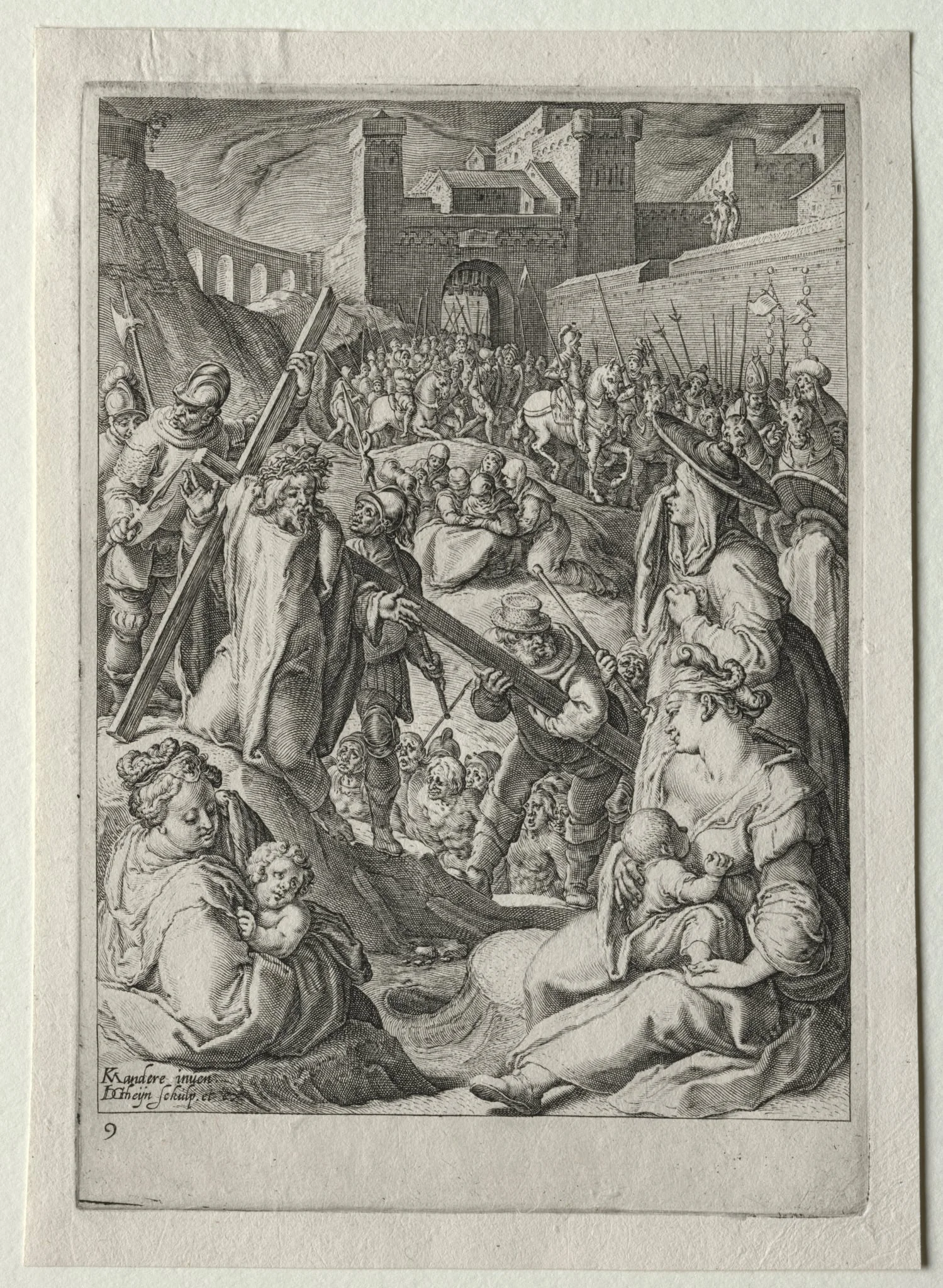 Passion Set:  Christ Carrying the Cross, by Jacob de Gheyn II, 1597