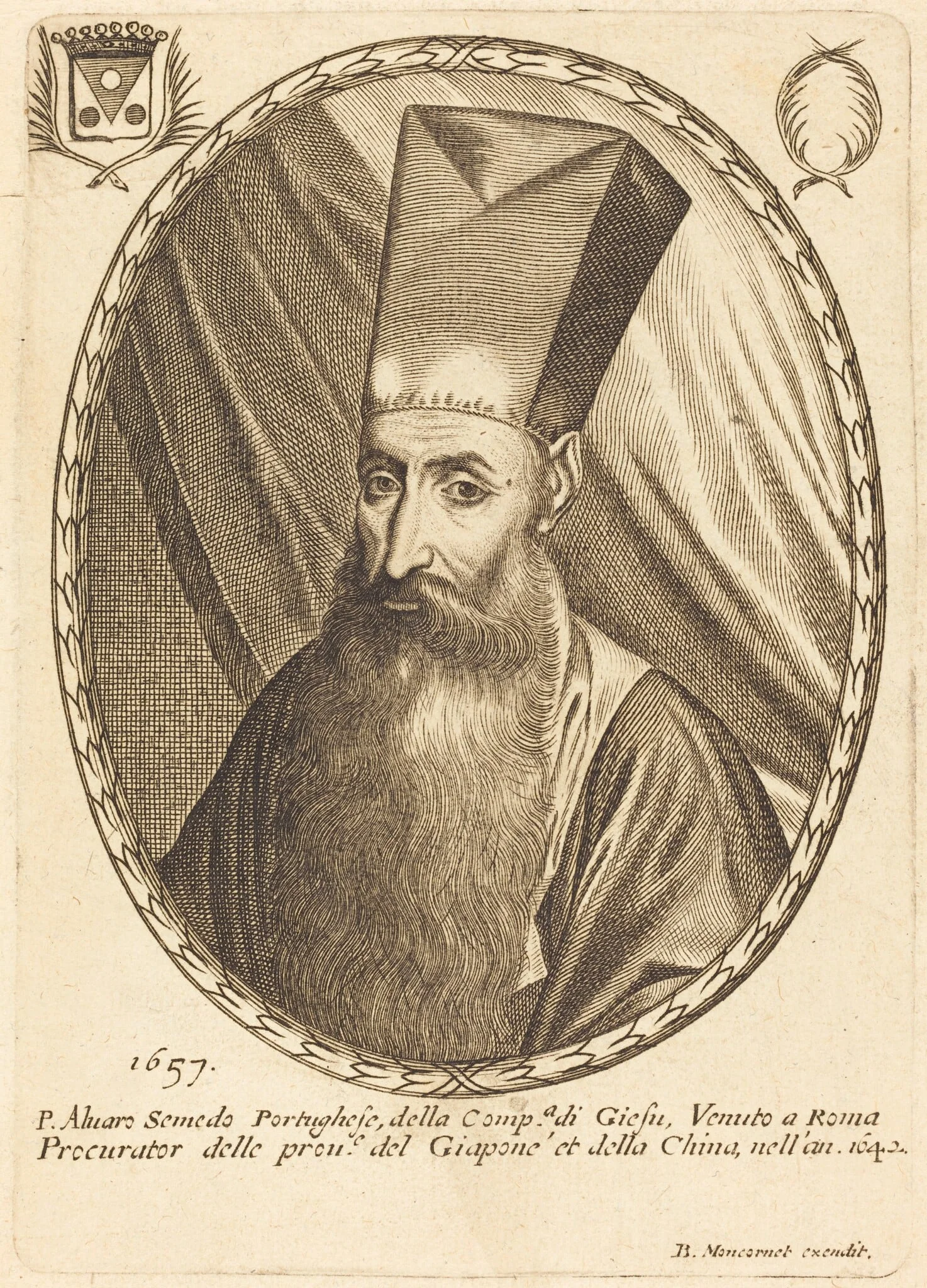 Aluaso Semedo, by Balthasar Moncornet, ink, 1657