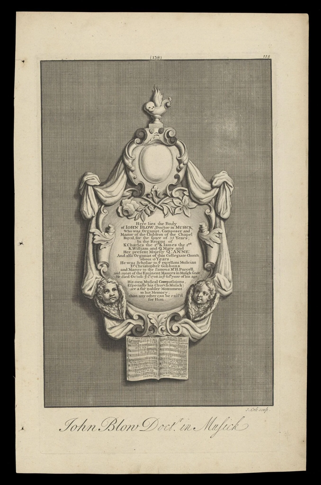 H Beard Print Collection, by Benjamin Cole, 1708