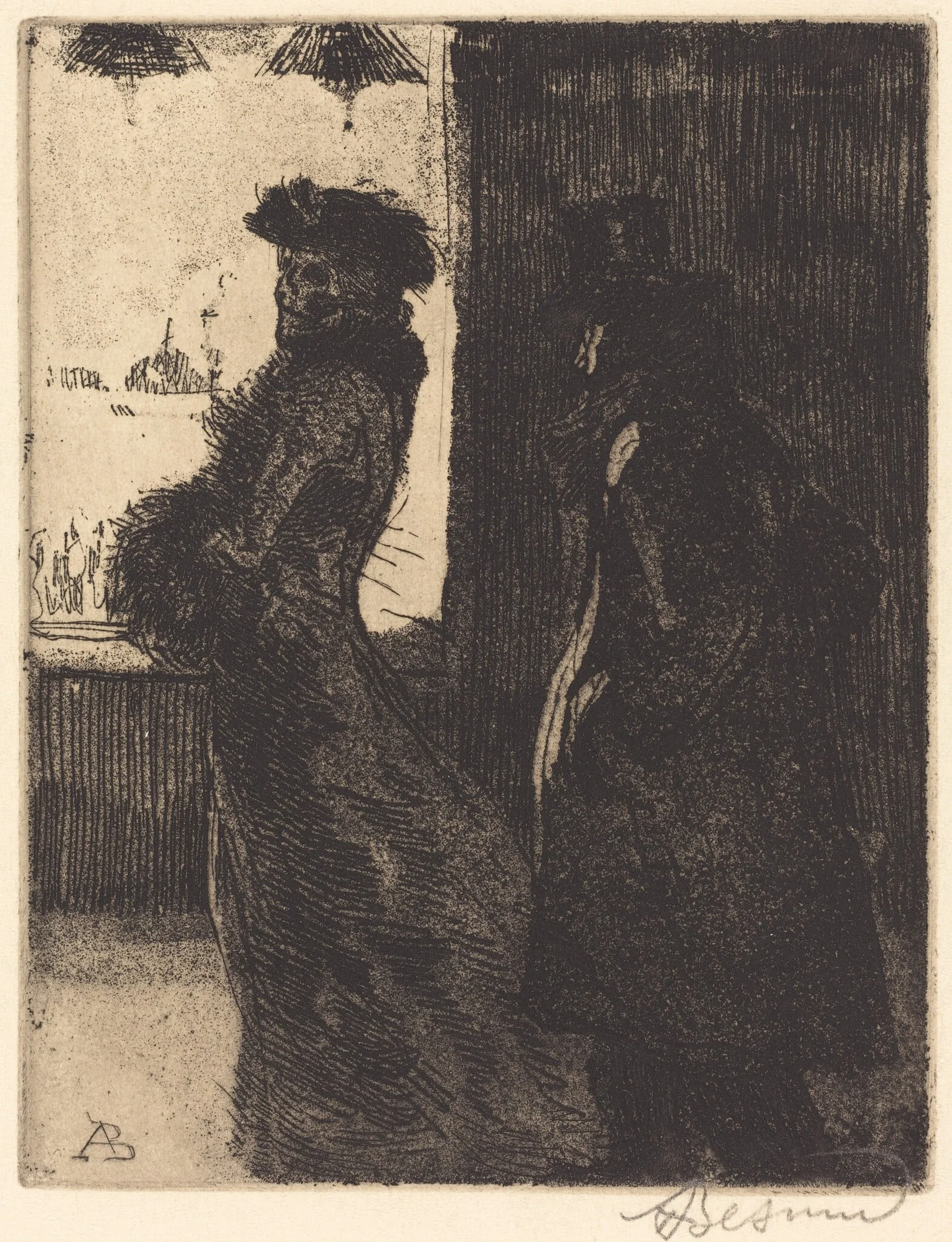 The Unknown Woman (L'inconnue), by Paul-Albert Besnard, ink, 1900