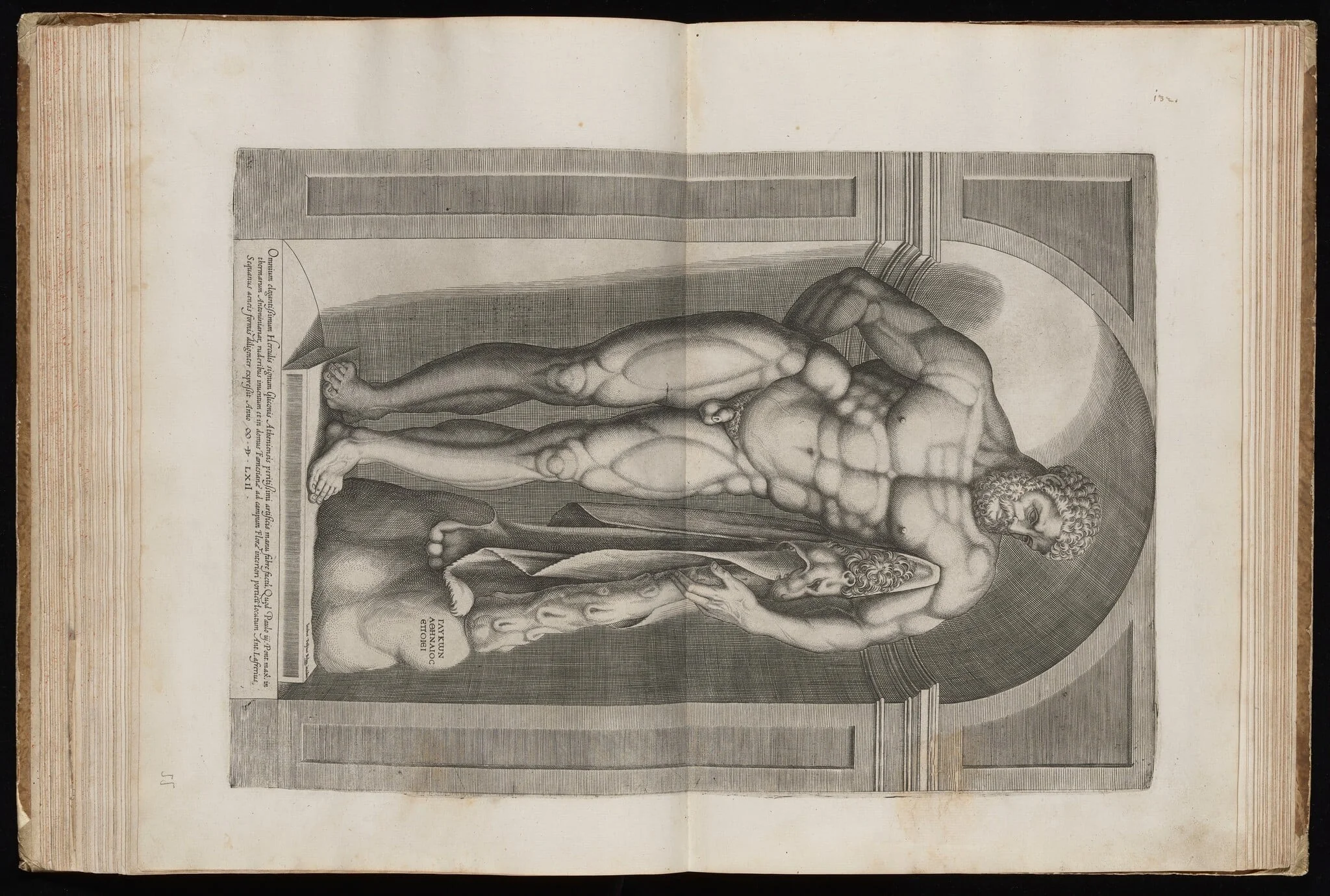 The Farnese Hercules, by Jacob Bos, ink, 1562