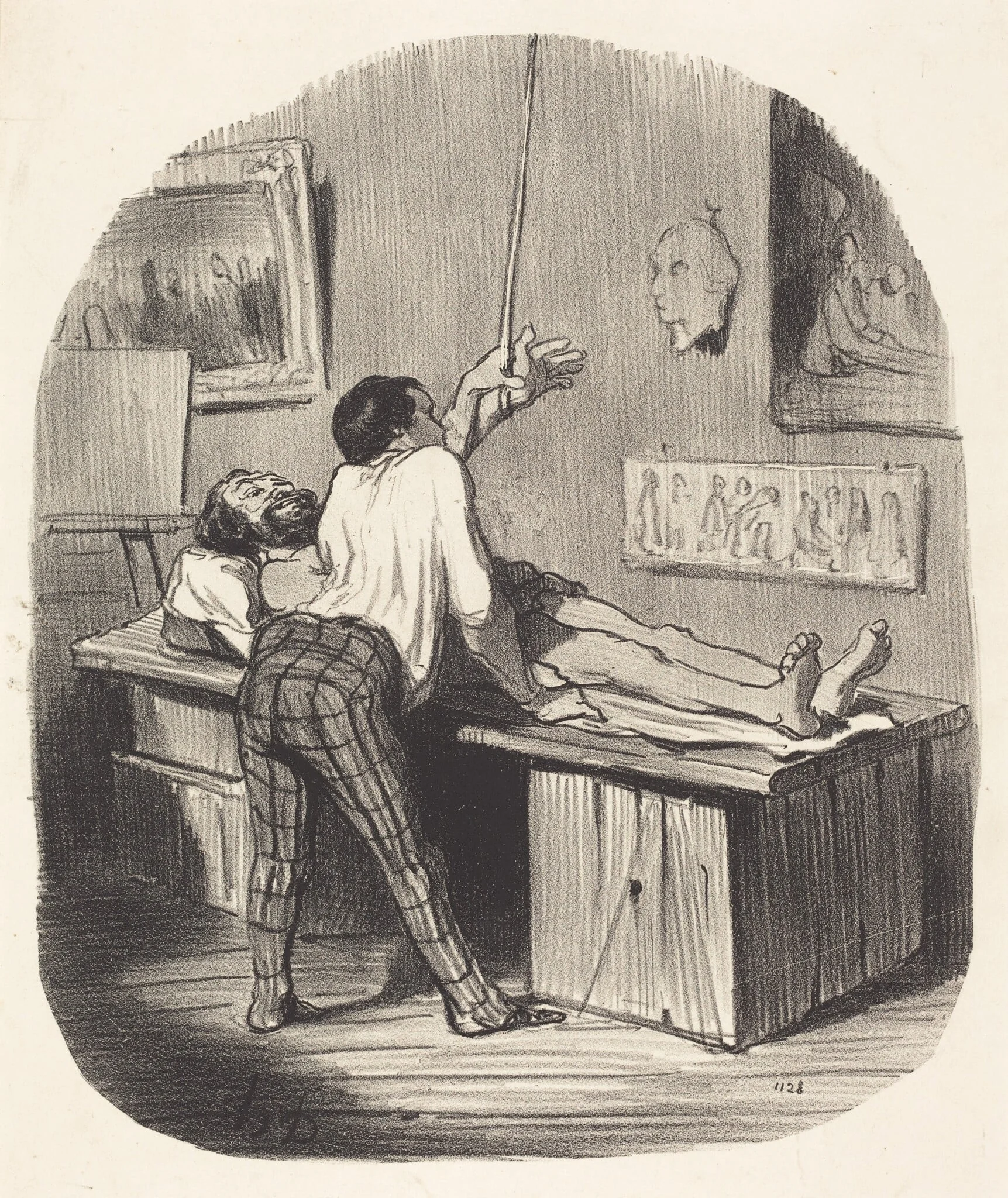 Comment, Saint-Gervais a pris cette..., by Honoré Daumier, ink, 1850