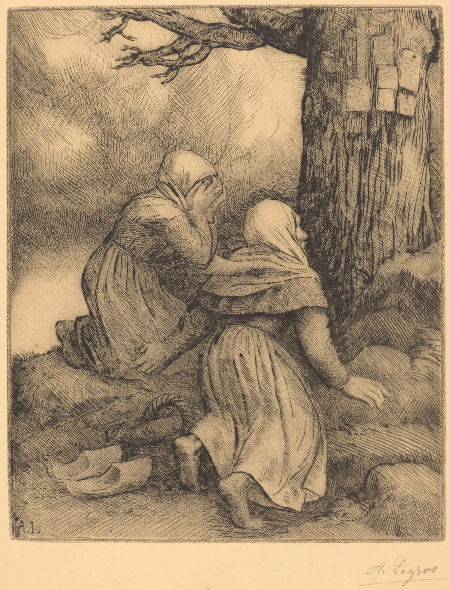 The Tree of Salvation (L'arbe de salut), by Alphonse Legros, ink, 1874