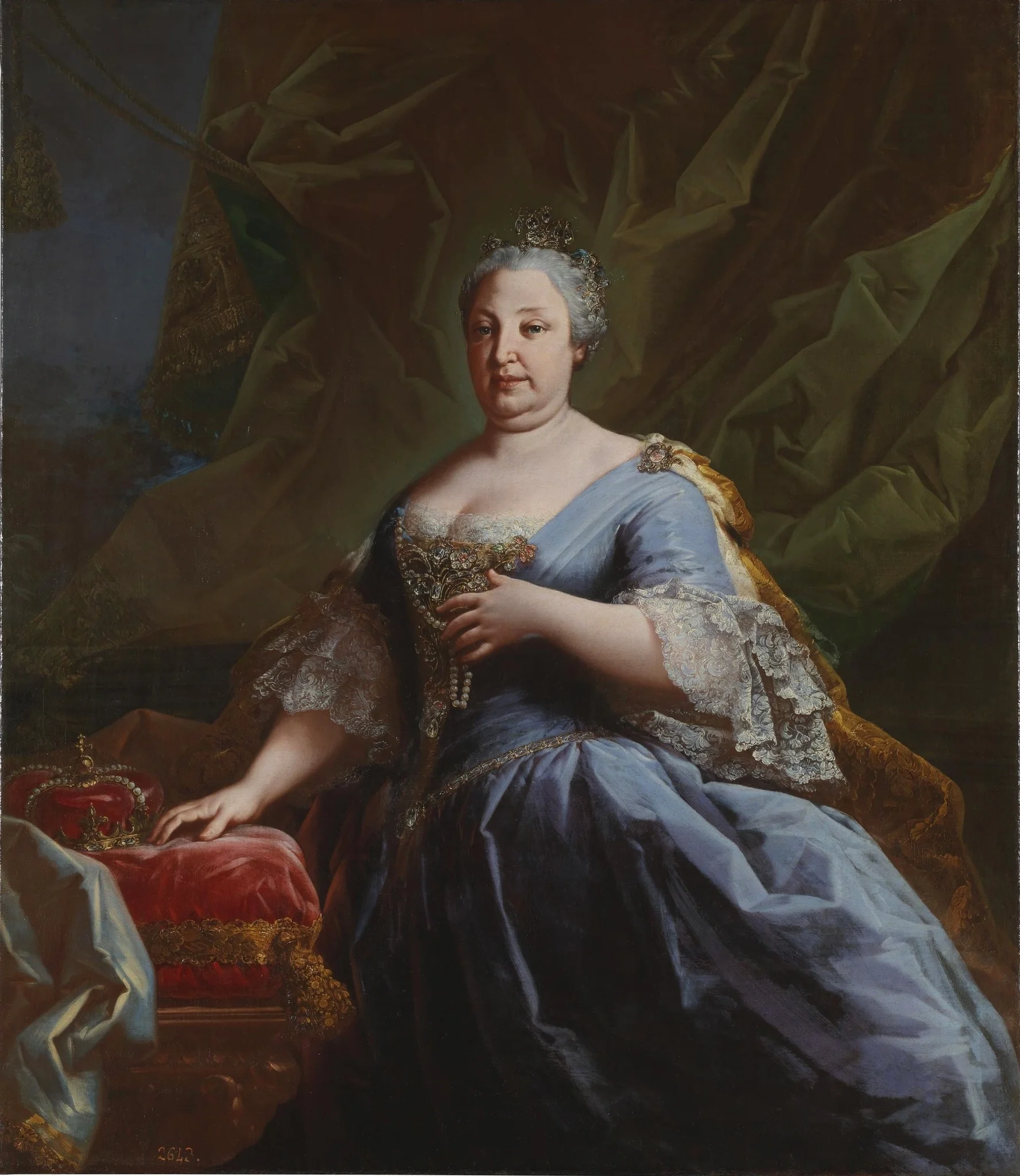 Bárbara de Braganza reina de España, by Unknown, oil, 1740