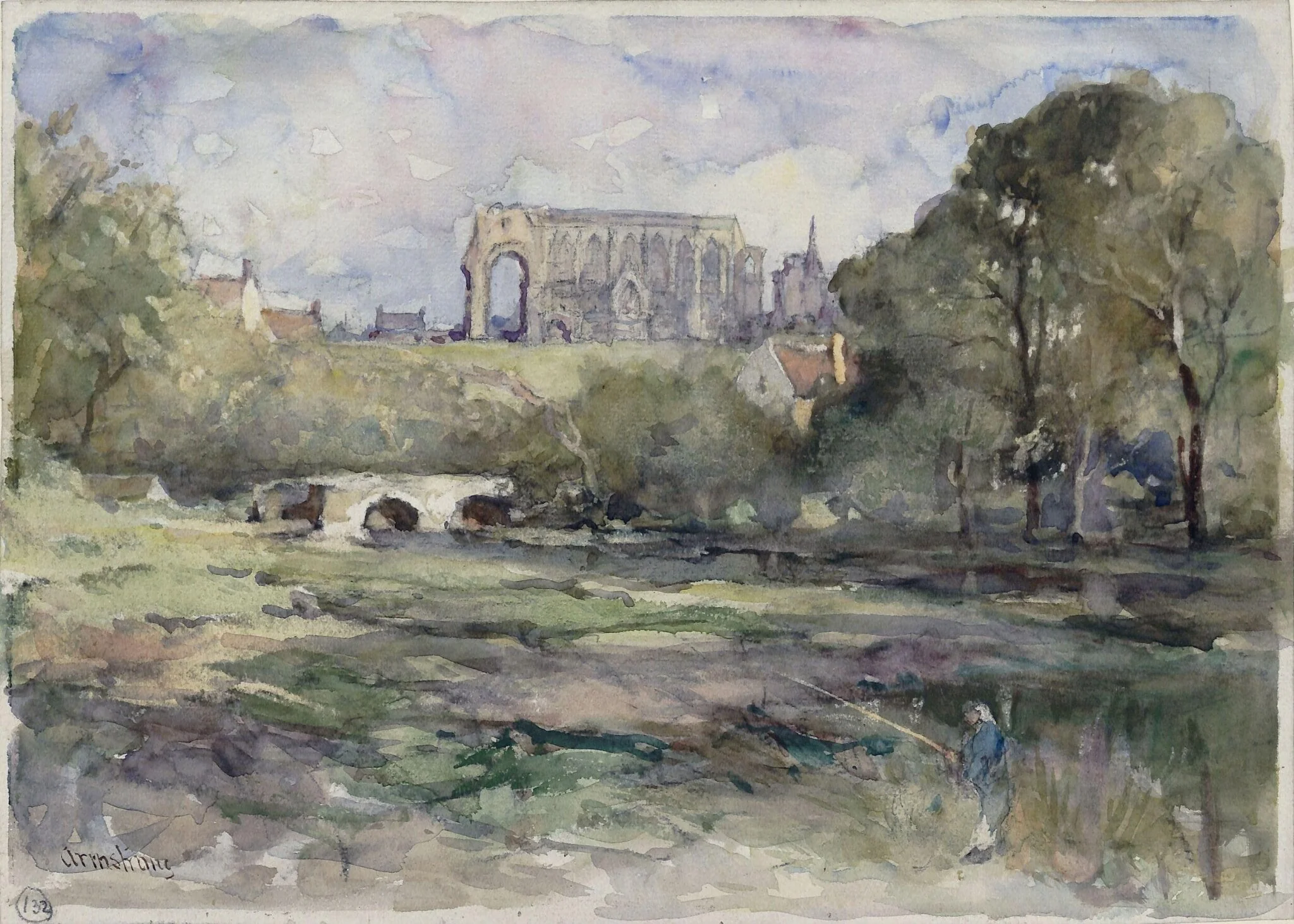Malmesbury, by Francis Abel William Taylor Armstrong, watercolor, 1870
