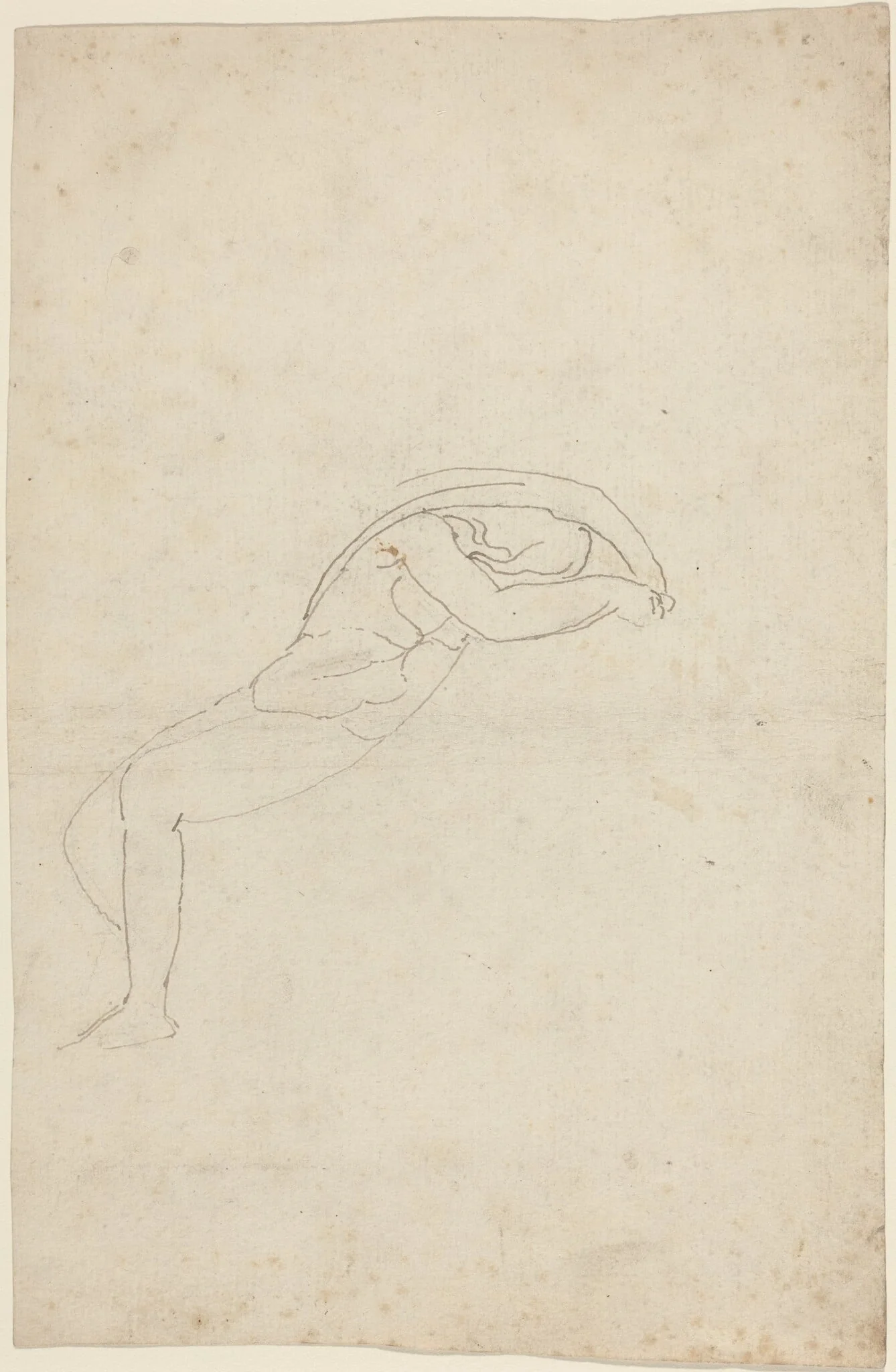 Study of a Semi-Reclining Figure, by John Flaxman, ink, 1790