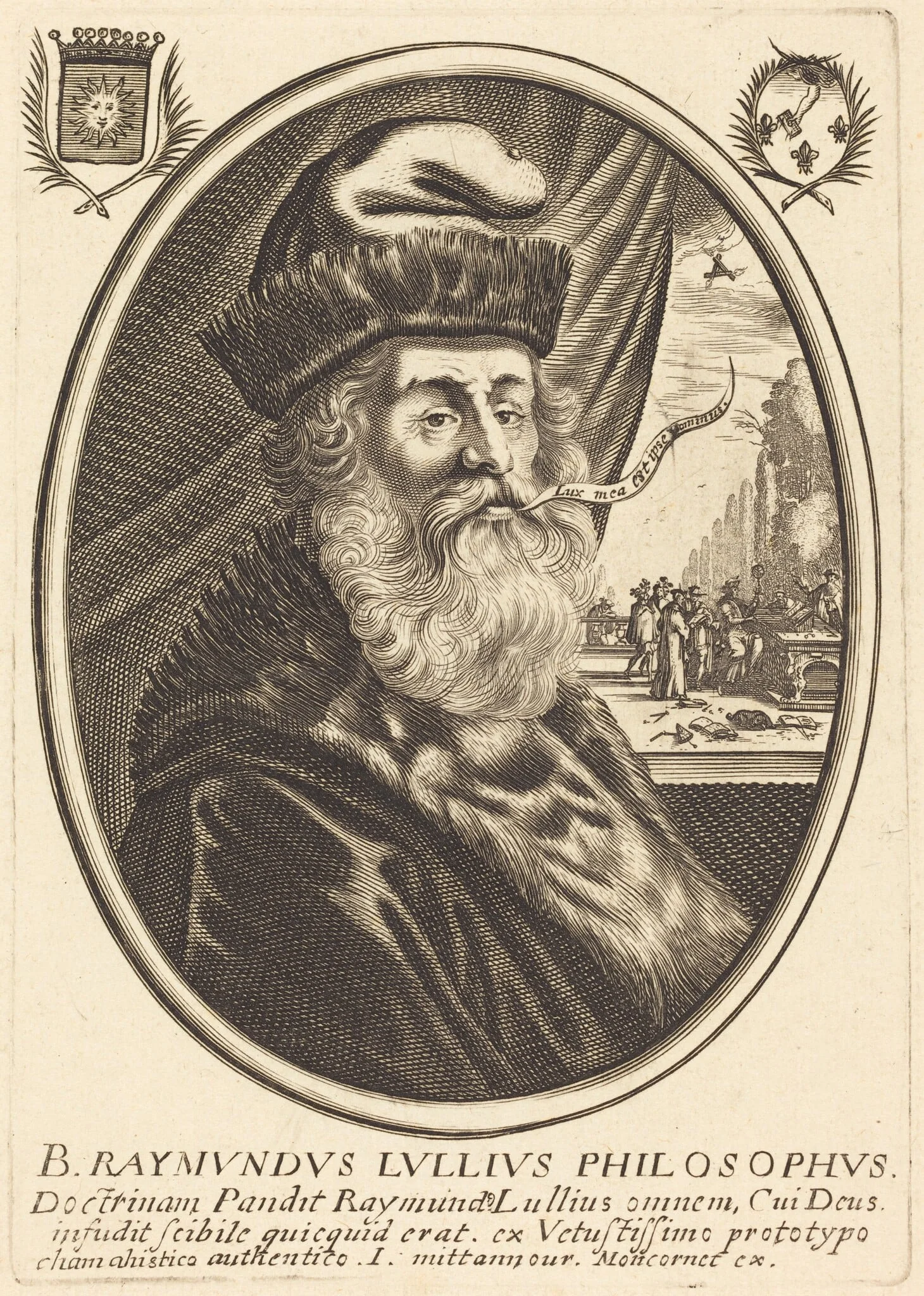 Raymond Lulle, by Balthasar Moncornet, ink, 1634