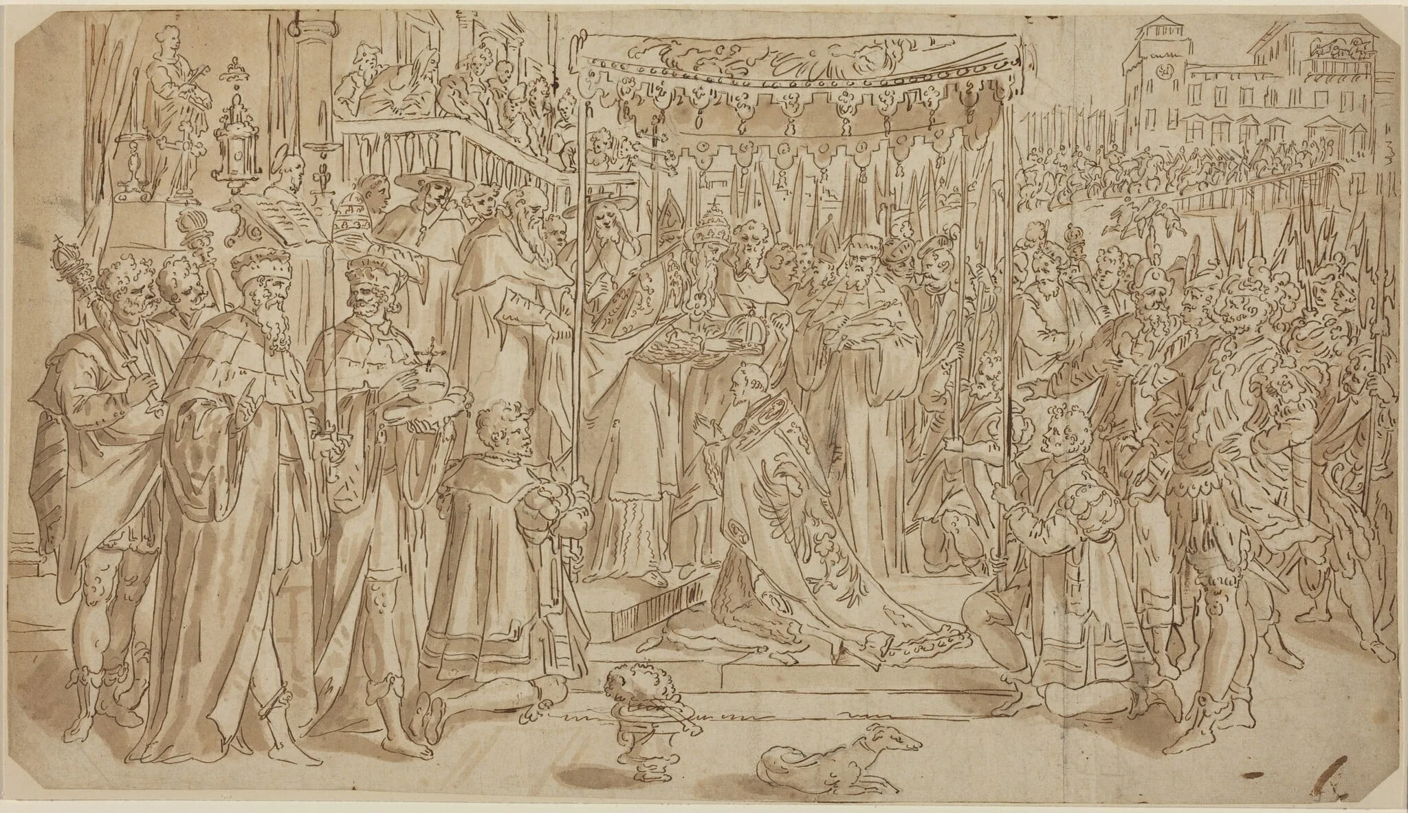 Coronation of the Emperor, by Unknown, ink, 1568