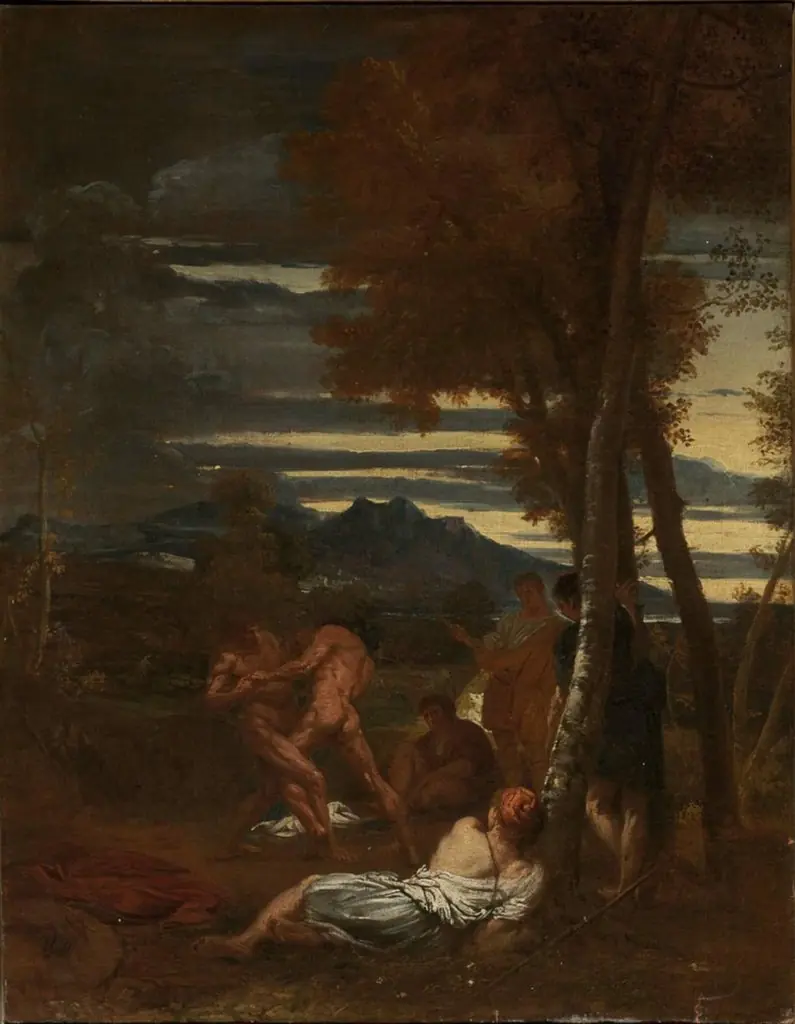 Wrestlers in a Landscape