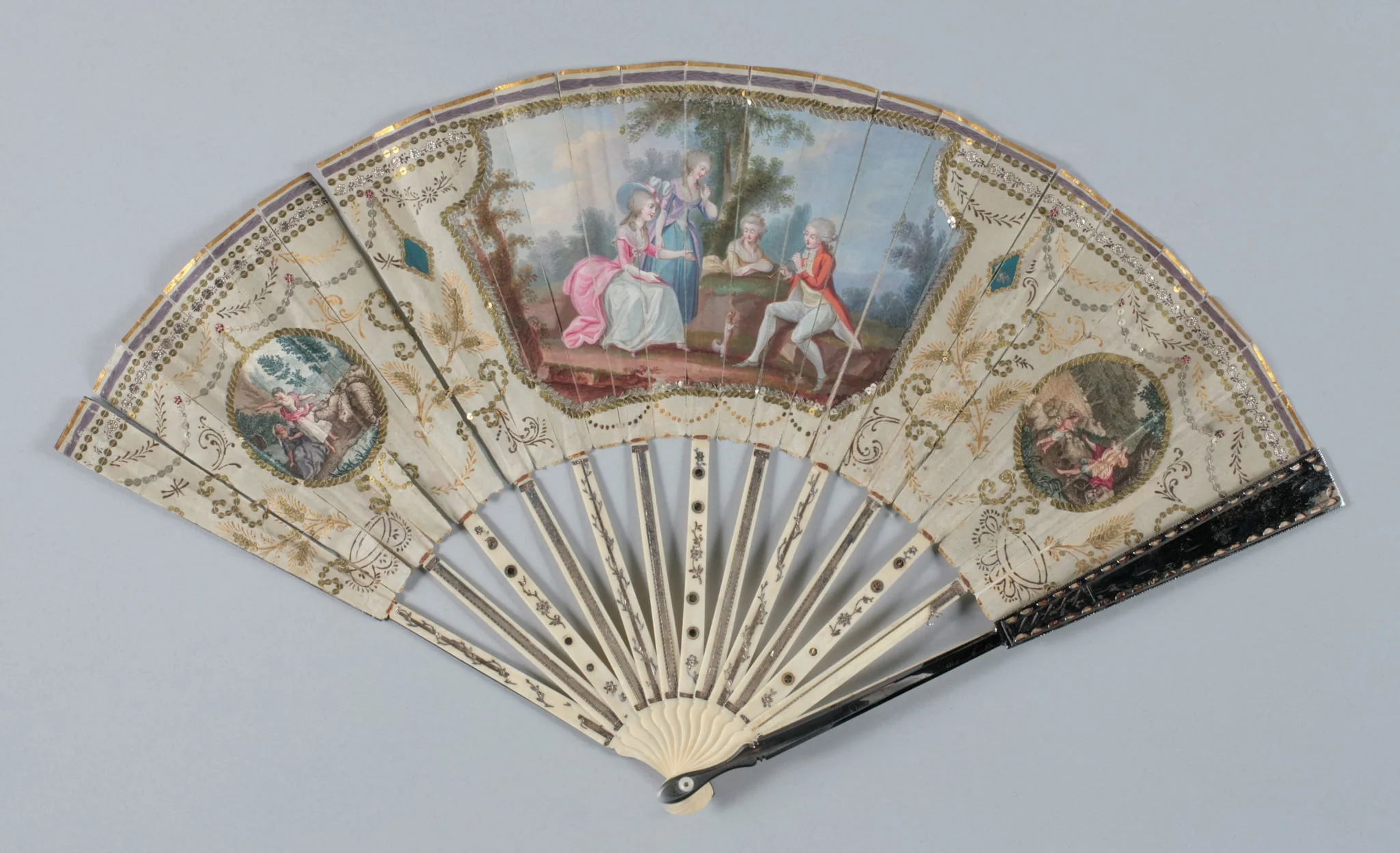 Eventail plié, by Unknown, unspecified, 1780