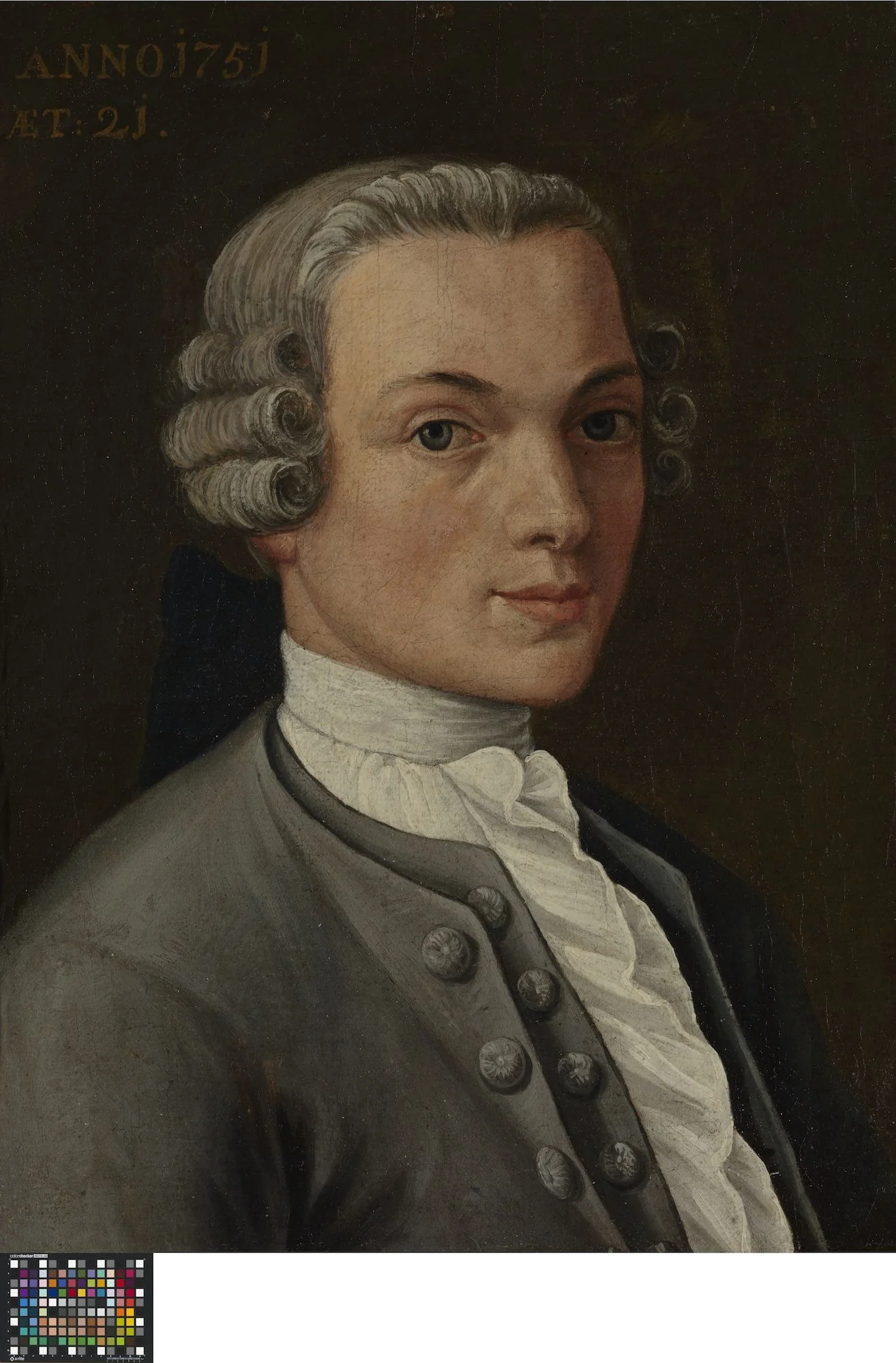 Zelfportret, by Pieter Ledoulx, oil, 1751