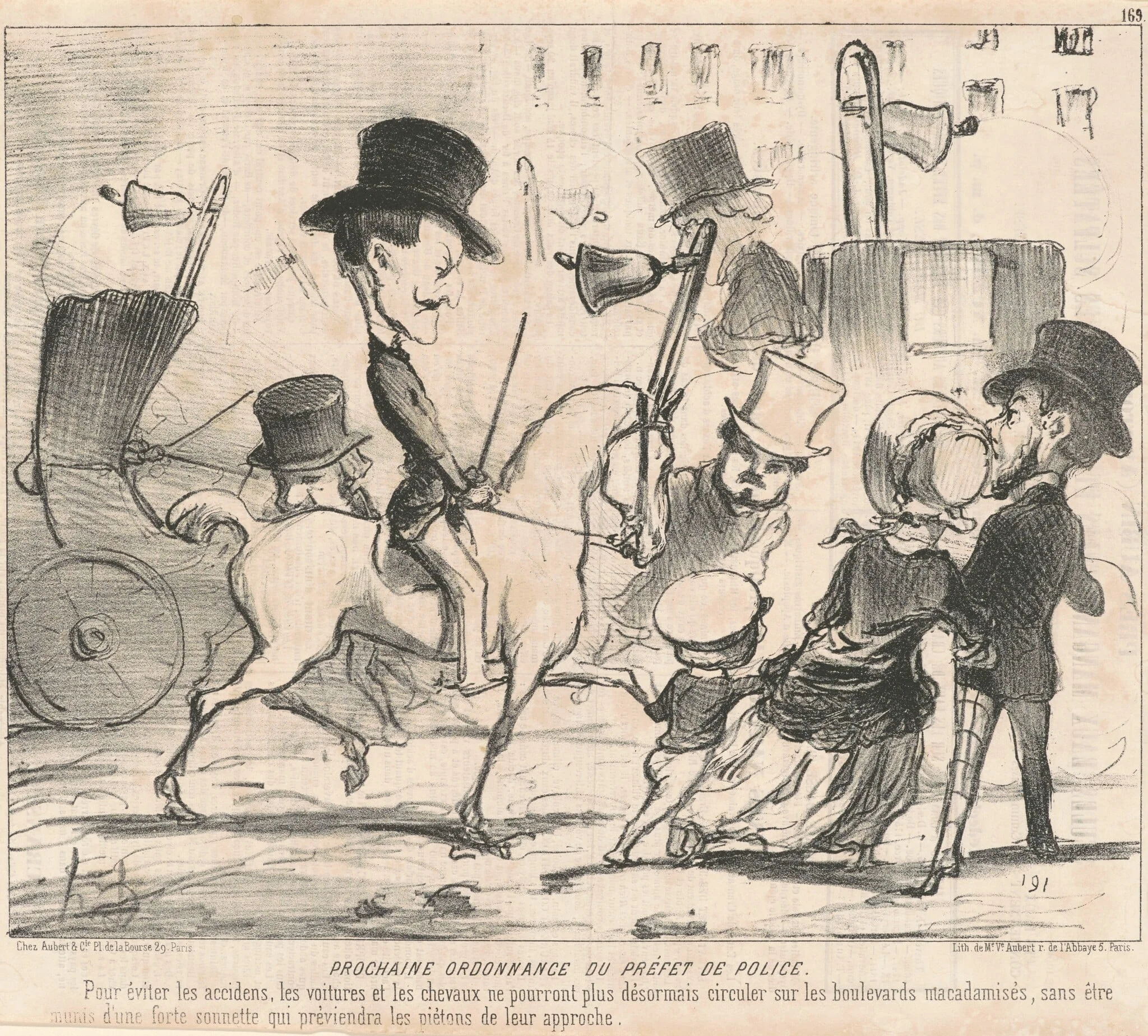 Prochaine ordannace du préfet de police, by Honoré Daumier, ink, 1850