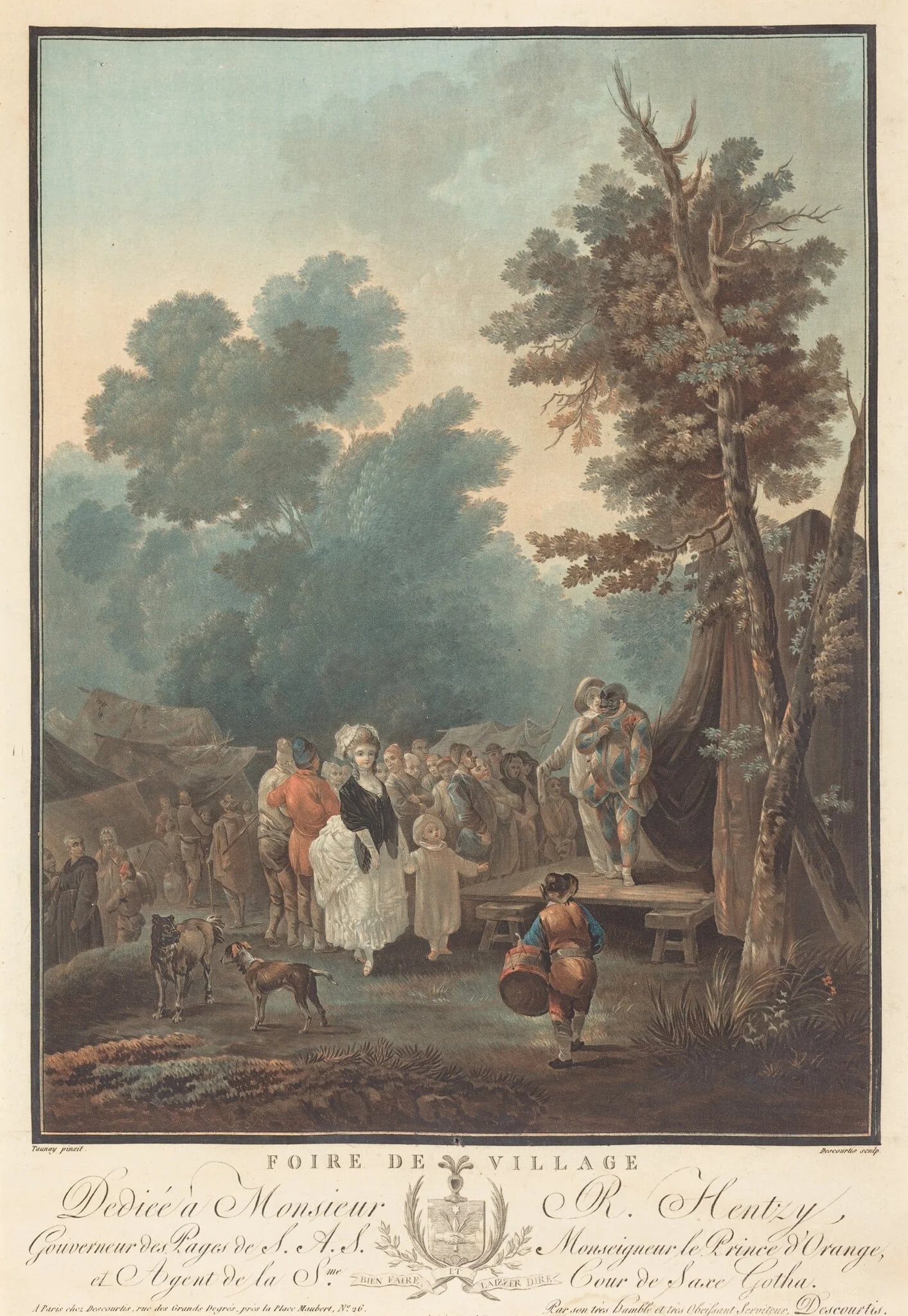 Foire de Village, by Charles-Melchior Descourtis, ink, 1788