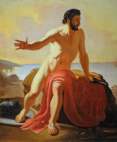Filoctetes Abandonado, by Alejandro Cicarelli, oil, 1850