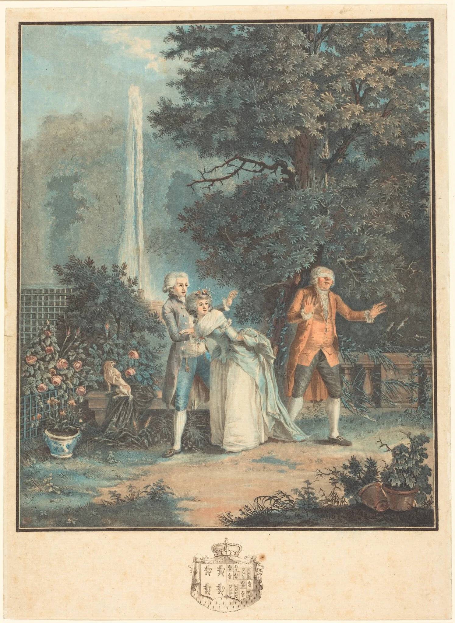 Colin-maillard, by Louis Le Coeur, ink, 1789