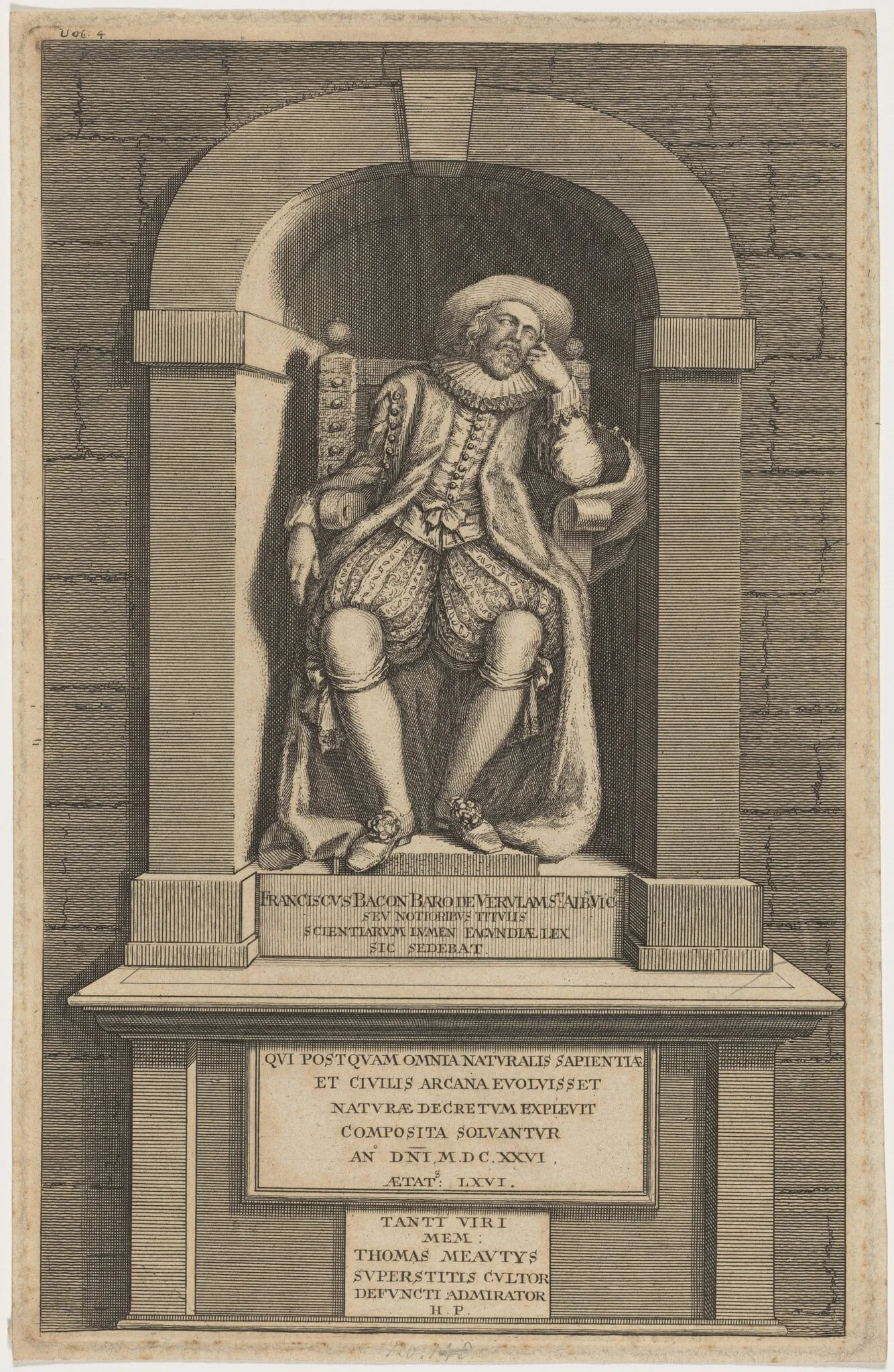 Monument of Bacon in Saint Michael's Church, Saint Albans, by Unknown 19th Century, ink, 1626