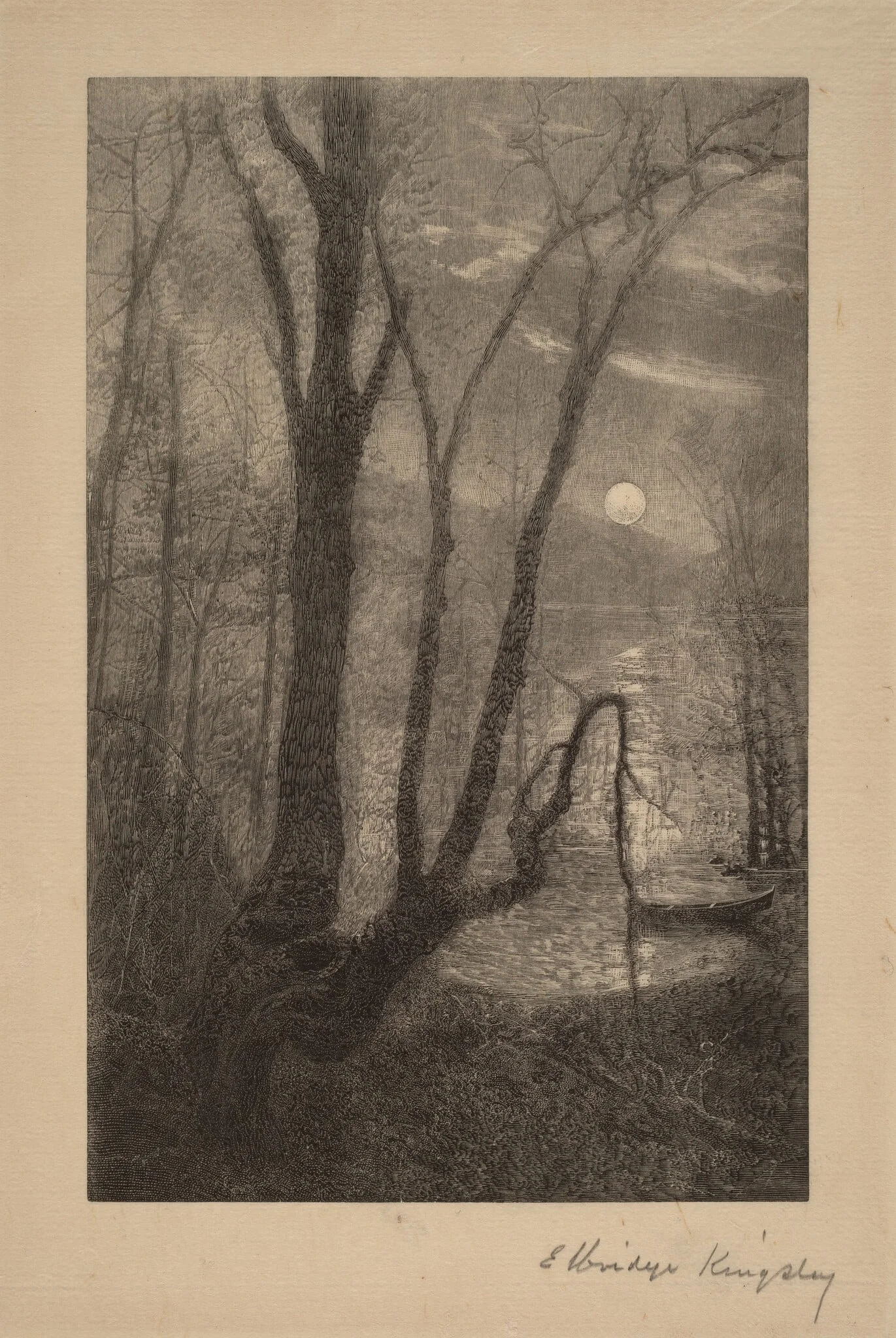 Summer by the Lakeside, by Elbridge Kingsley, ink, 1883