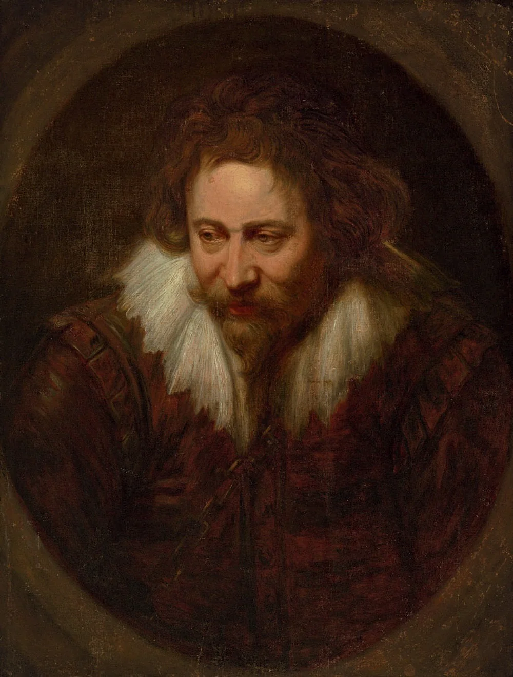 Portrait of a man, known traditionally as Peter Paul Rubens, by Anthony van Dyck, oil, 1620