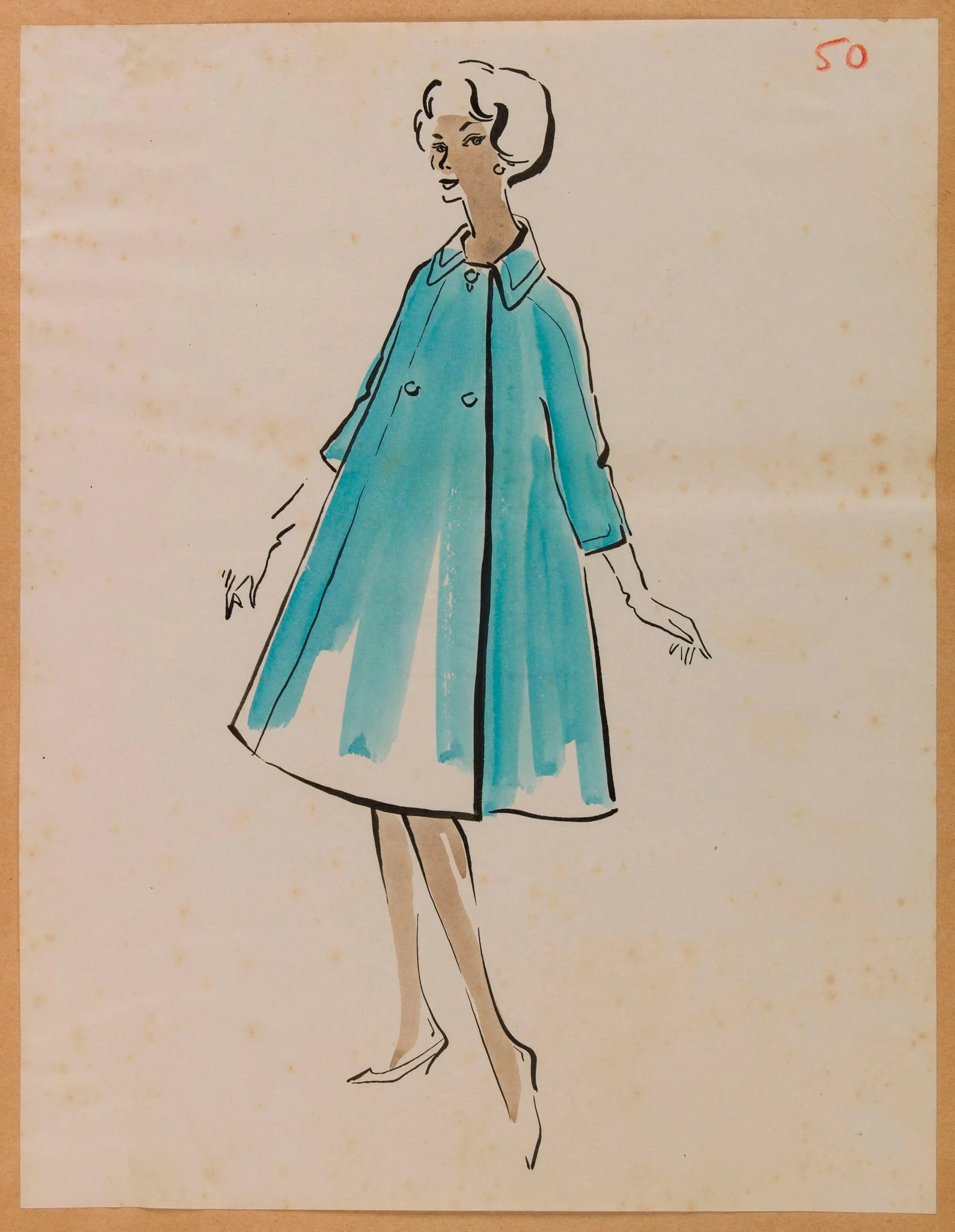 Pardessus bleu turquoise, by Marie-Louise Carven, 1957