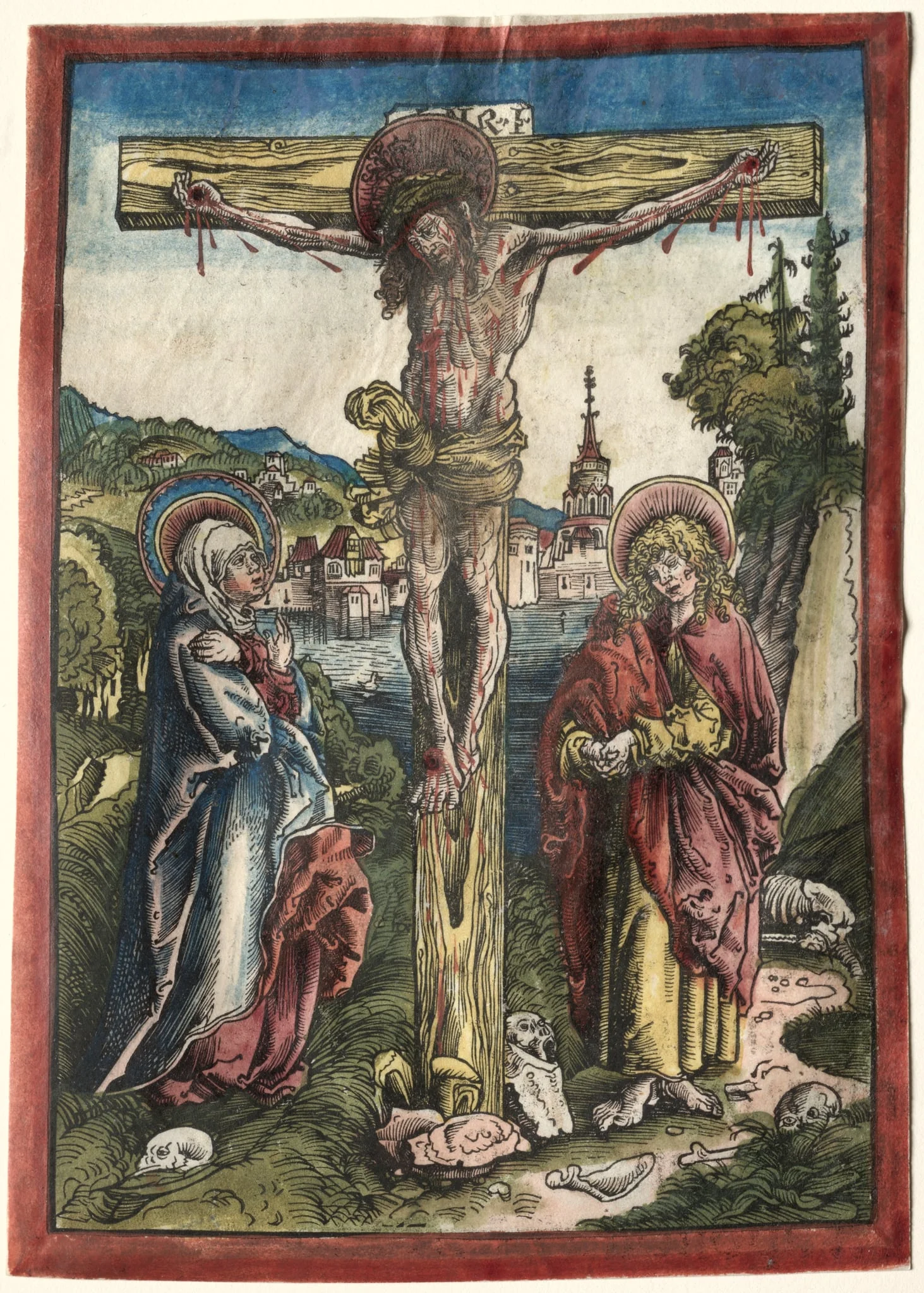 Christ on the Cross between the Virgin and Saint John, by Lucas Cranach the Elder, 1503