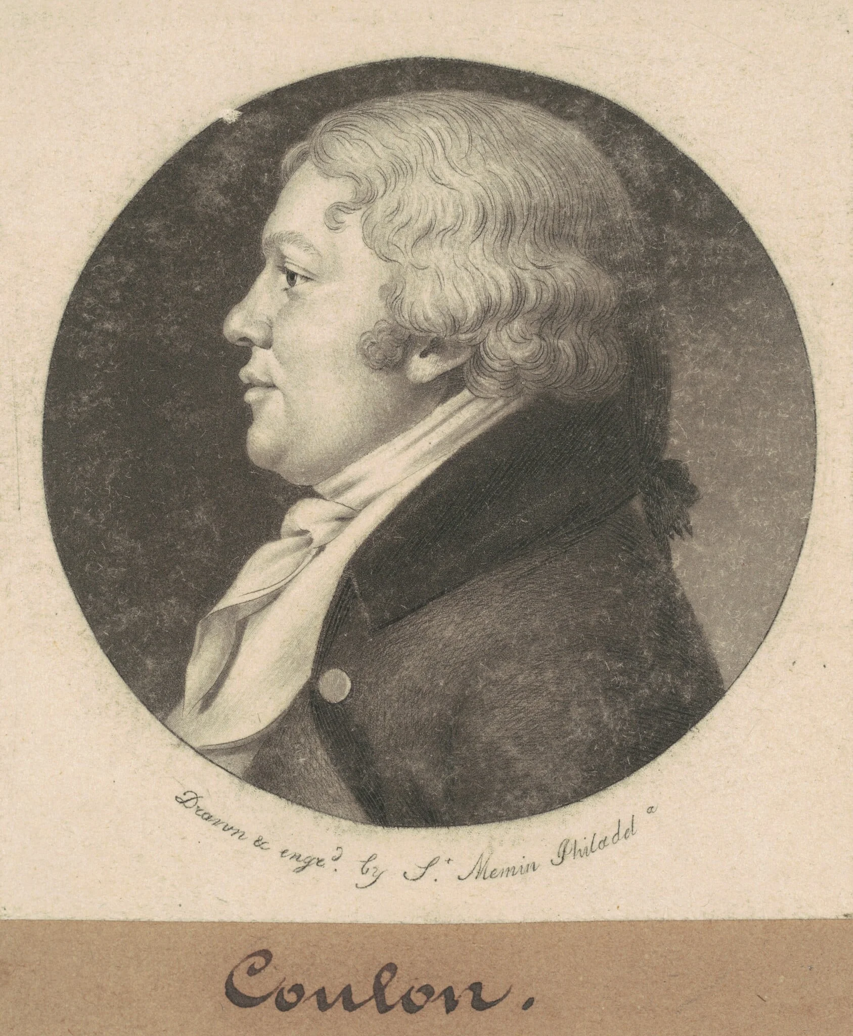 Coulon, by Charles Balthazar Julien Févret de Saint-Mémin, ink, 1801