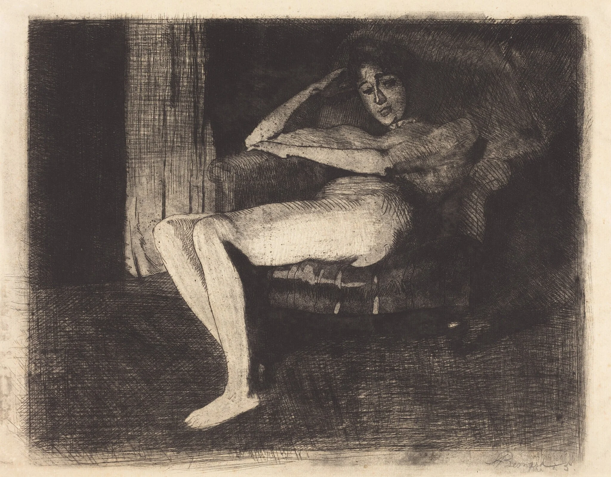 Intimate Fantasy (Féerie intime), by Paul-Albert Besnard, ink, 1901