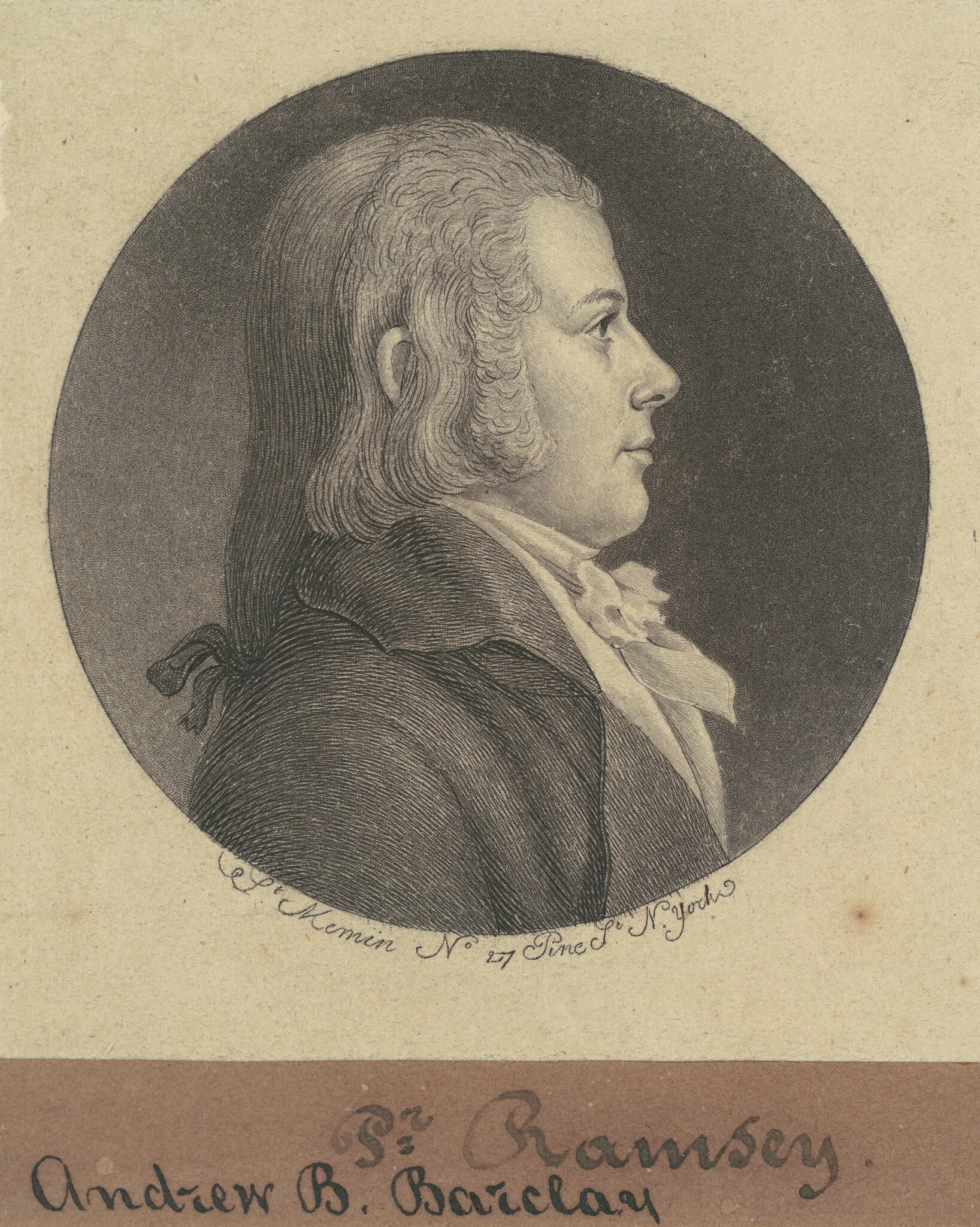 Andrew D. Barclay, by Charles Balthazar Julien Févret de Saint-Mémin, ink, 1796