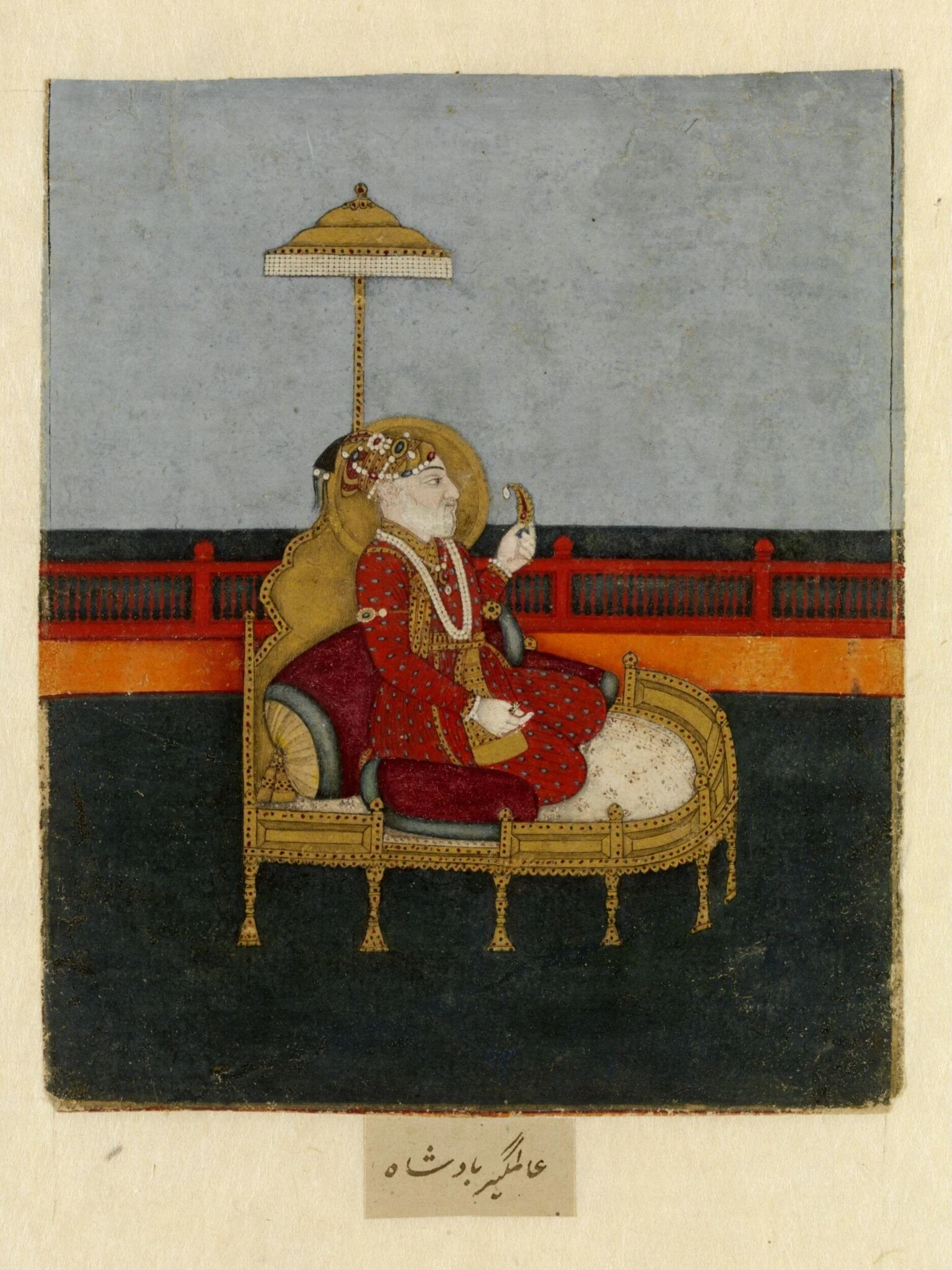 Emperor Aurangzeb, by Unknown, paint, 1770