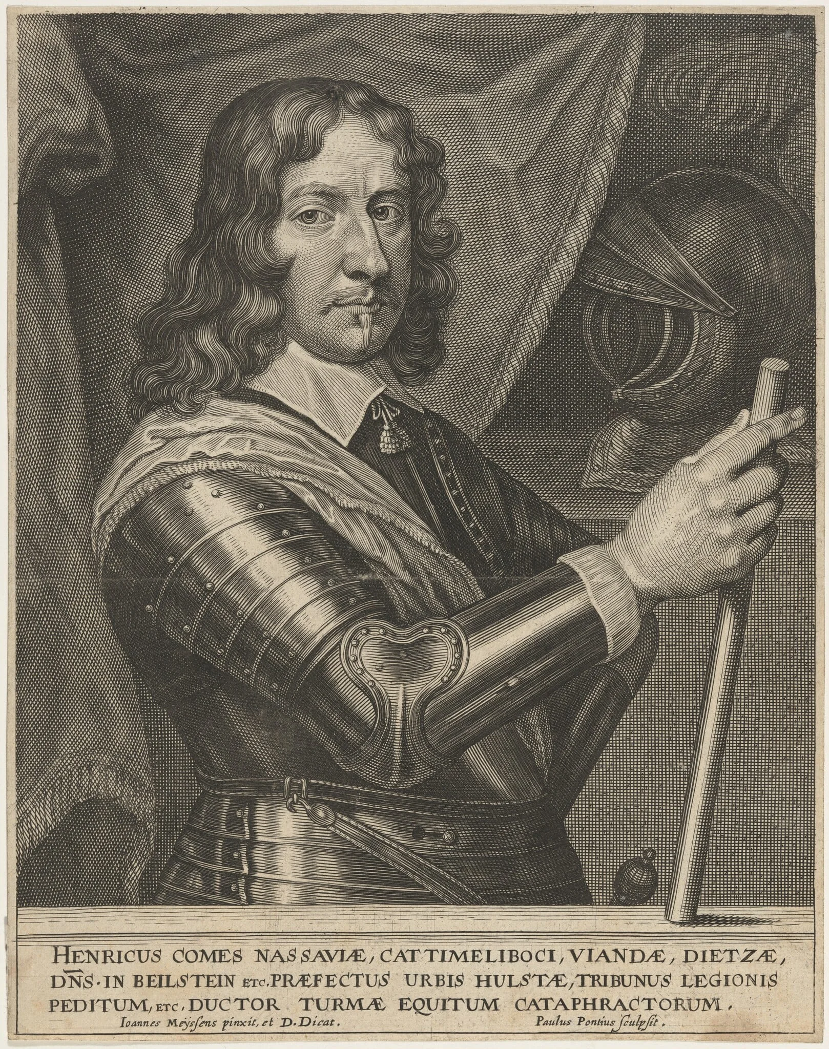 Henry of Nassau, by Paulus Pontius, ink, 1630