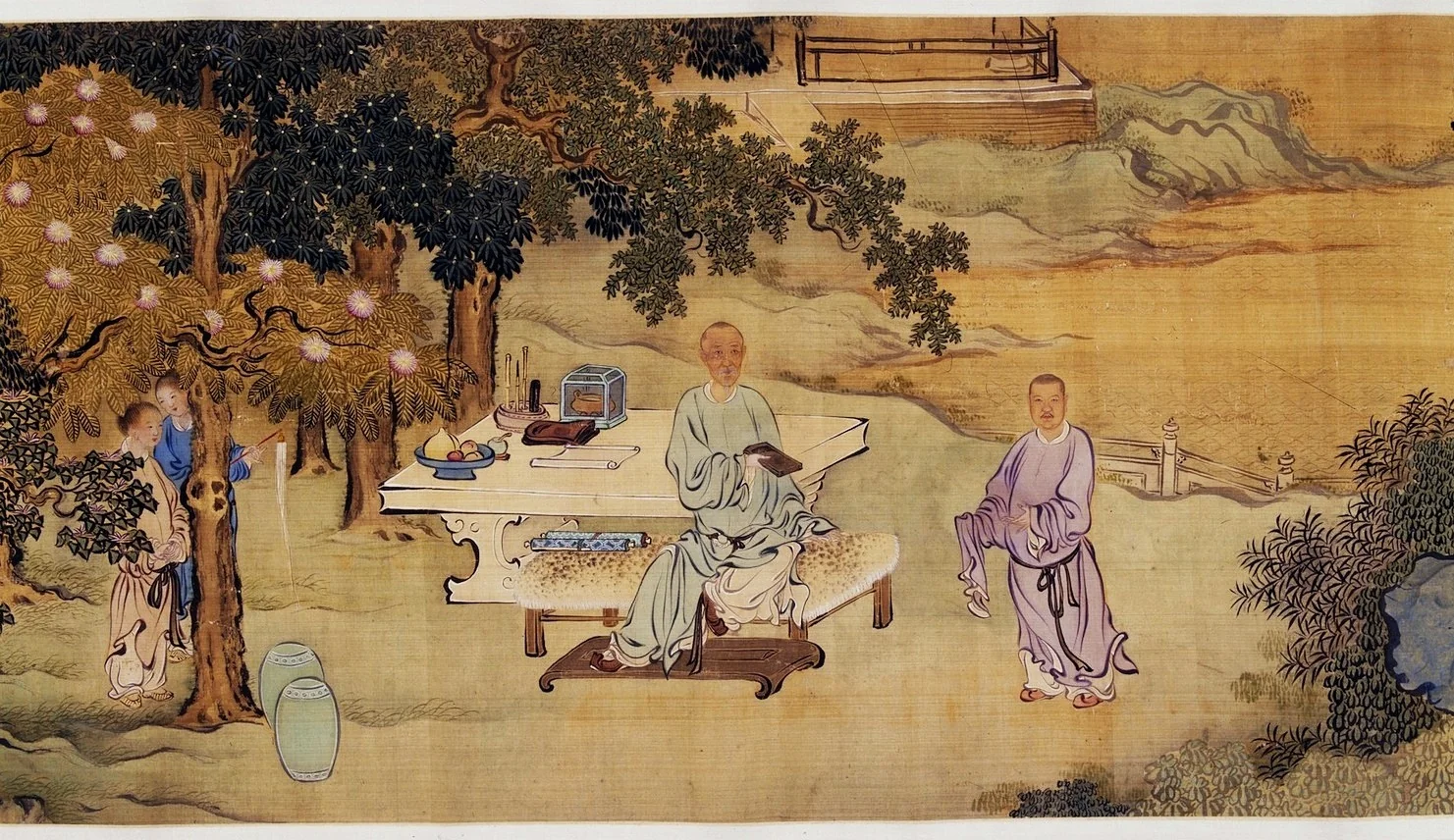Handing over the Inkstone by the Western Pond., by Yu Zhiding, unspecified, 1710